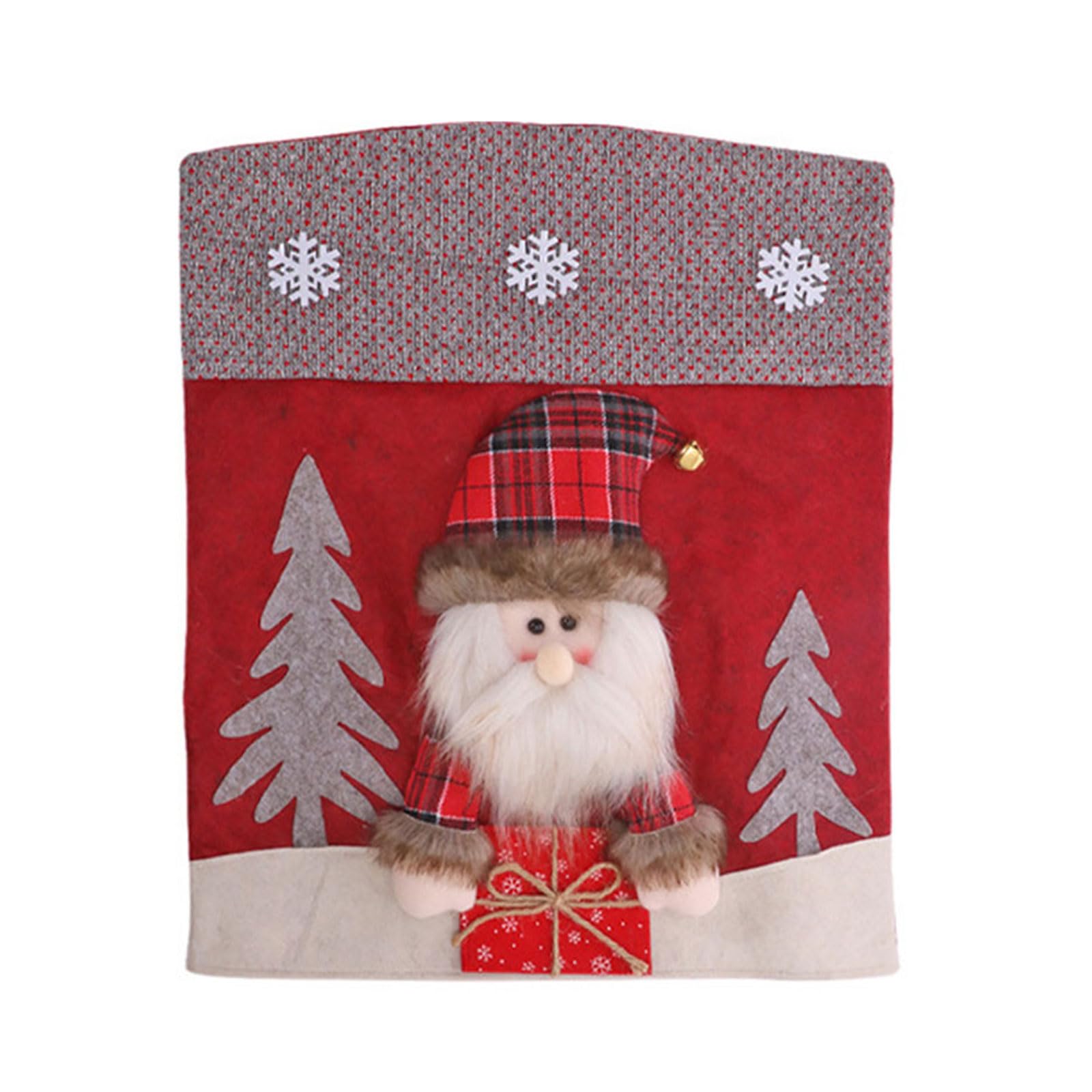 APGLSXY Christmas Santa Snowmans Slipcovers Easy Festive Indoor Party Chair Protectors Festival Chair Slipcovers