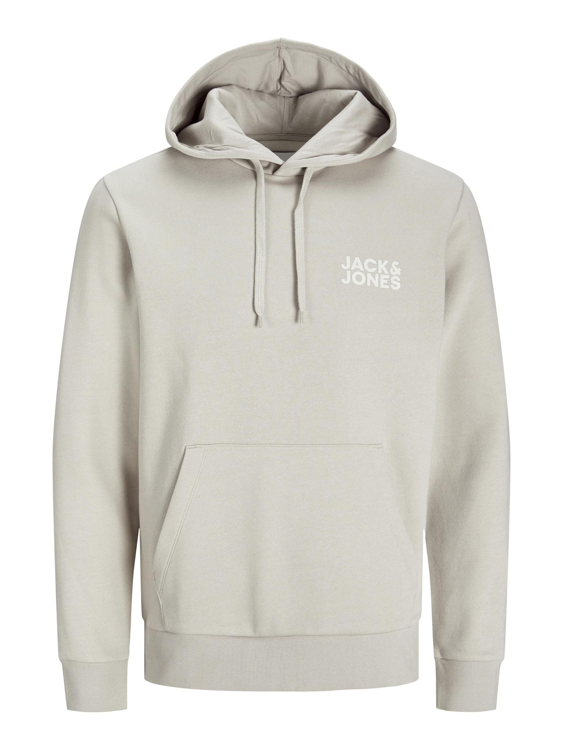JACK & JONES Mens Jjecorp Logo Sweat Hood Noos, Moonbeam, XXL UK
