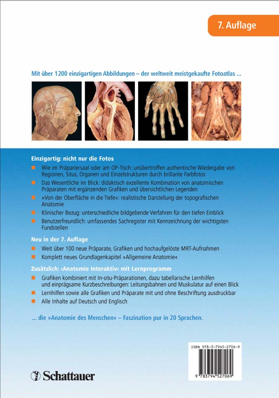 Anatomie des Menschen fotografischer Atlas der systematischen und topografischen Anatomie
