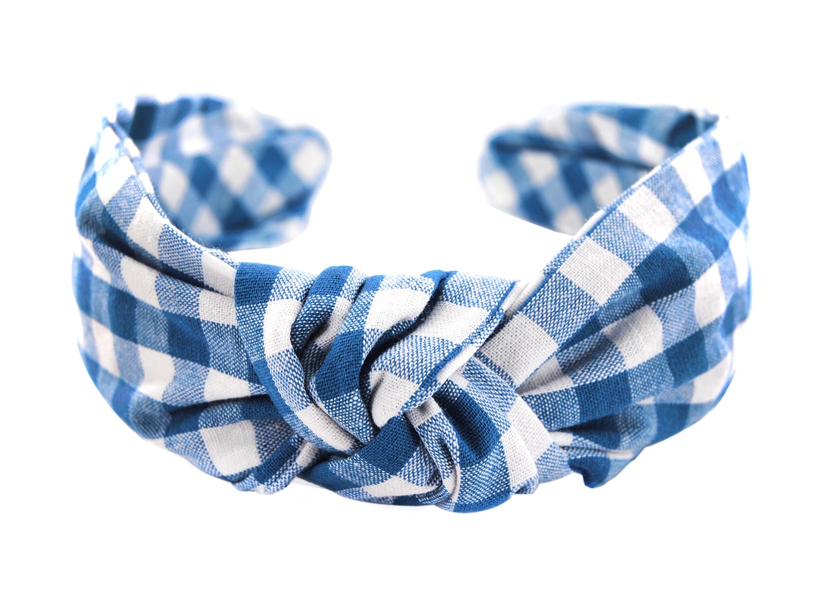 axy HR34k Vintage Look Checked Hair Band 34k Hair Band Wonderful Blue-White Check