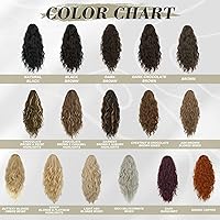 Vista 7 de BARSDAR Extensión de cola de caballo marrón – Extensiones de cabello de cola de caballo con clip de garra de 18 pulgadas para mujer, extensiones