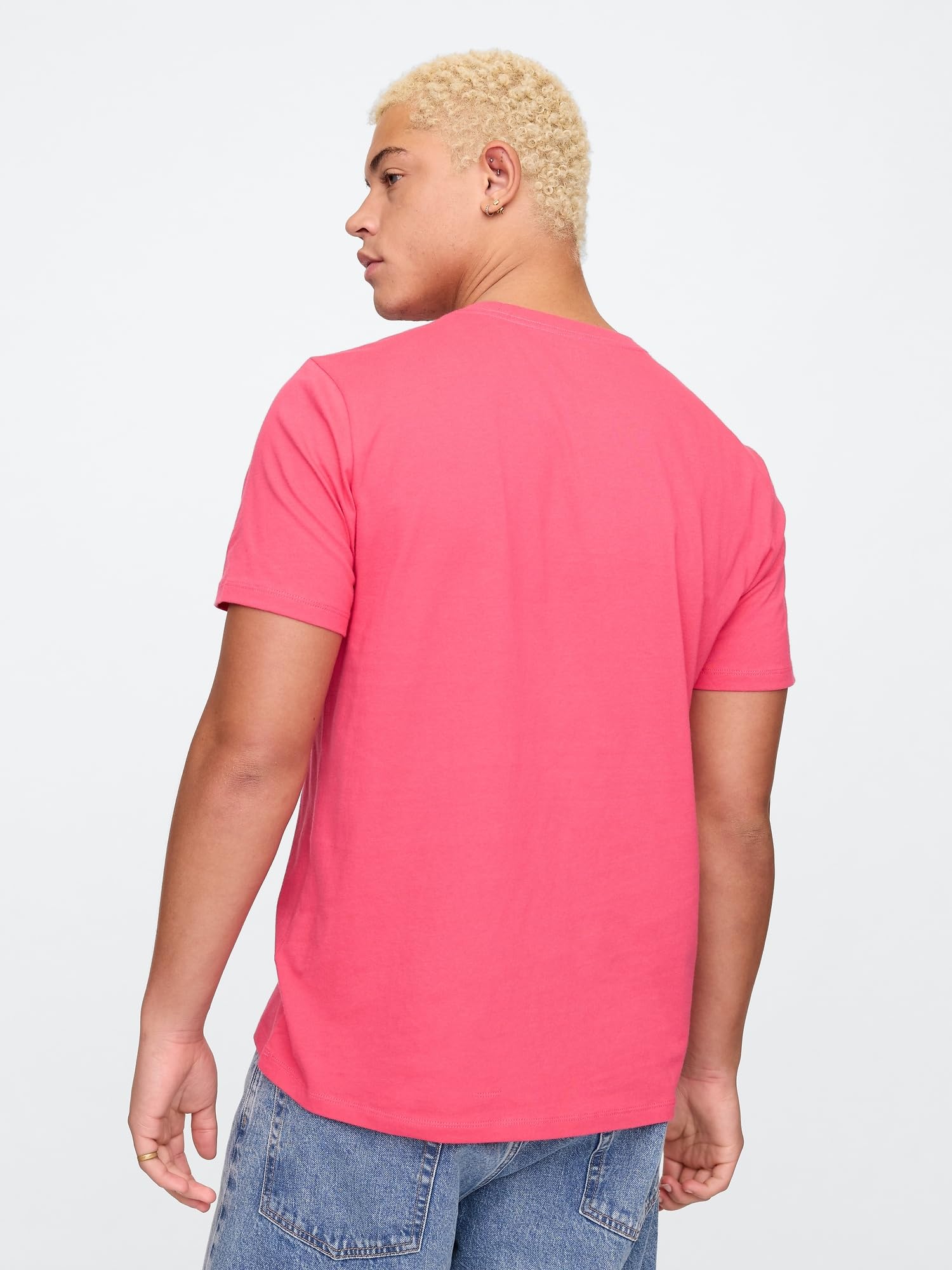 GAP V-Everyday Soft Crew - Rayas Camiseta Hombre