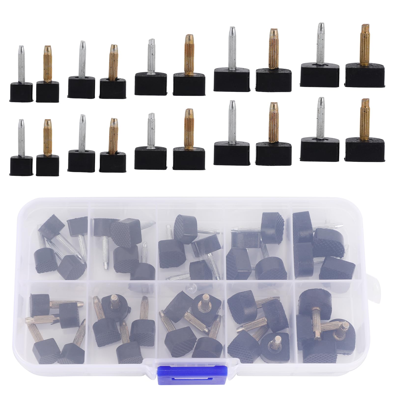 Mikovivi 20 Paia di Punte di Ricambio per Tacchi Alti, Kit Riparazione Punte Tacchi a Forma U Tappi Riparaziones Antiscivolo Neri per Tacchis Scarpe Tasselli Riparazione (5 Misure)