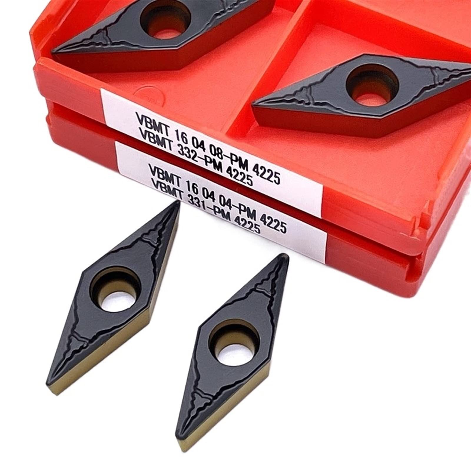 Inserti utensili per tornio in carburo, VBMT160408, Utensili da taglio CNC per lavorazione dei metalli, PM 4225, Inserti di tornitura indicizzabili per macchine tornio