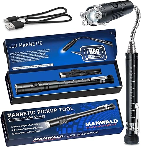 Miniatura 11 de Herramientas de recogida magnética LED, linternas magnéticas telescópicas con barra magnética extensible, rellenos de calcetines de Navidad