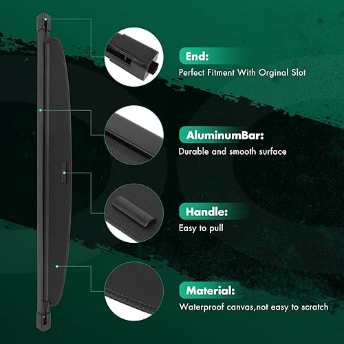 Miniatura 408 de SCITOO Cubierta de carga 2013 2014 2015 2016 2017 2018 compatible con Toyota RAV4 2.5L actualizado anti-mirón retráctil trasero maletero cubierta