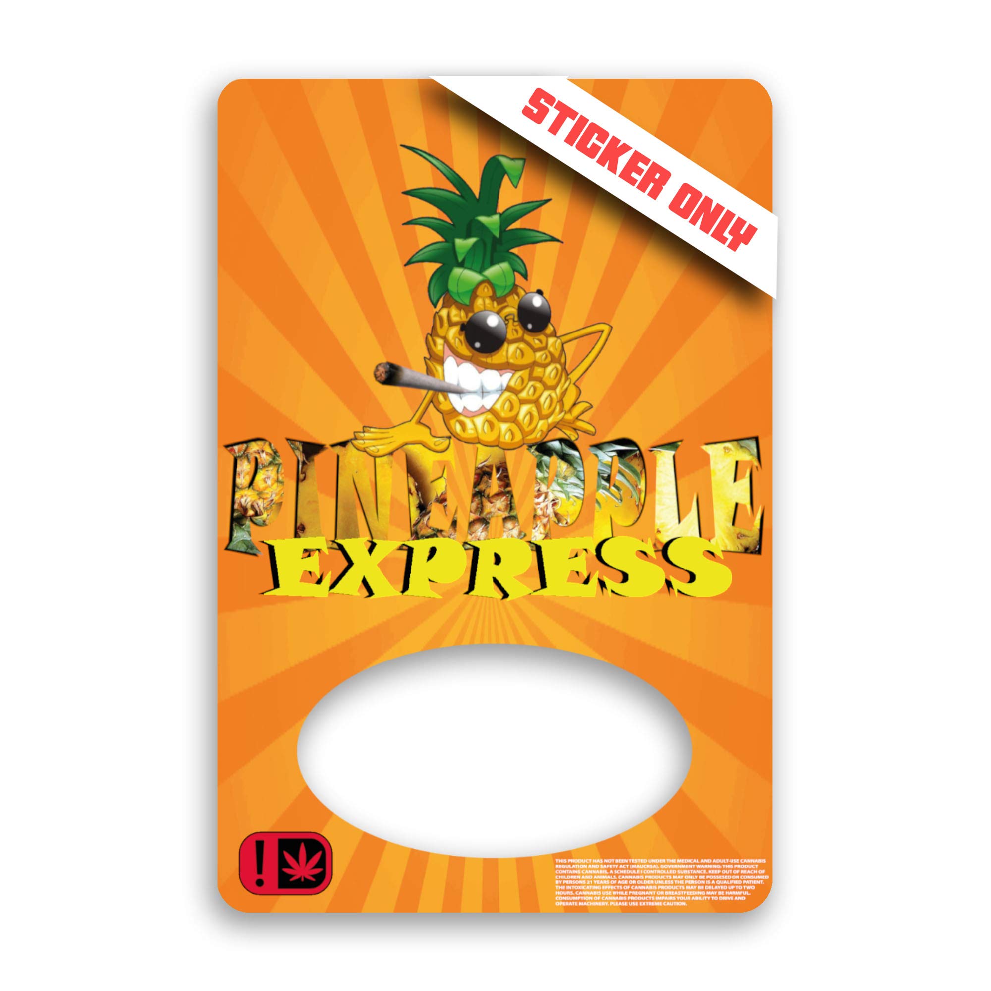 Pineapple Express Mylar Bag Stickers ONLY - Baggies Labels - Cali Label Stickers - 7g - x1000