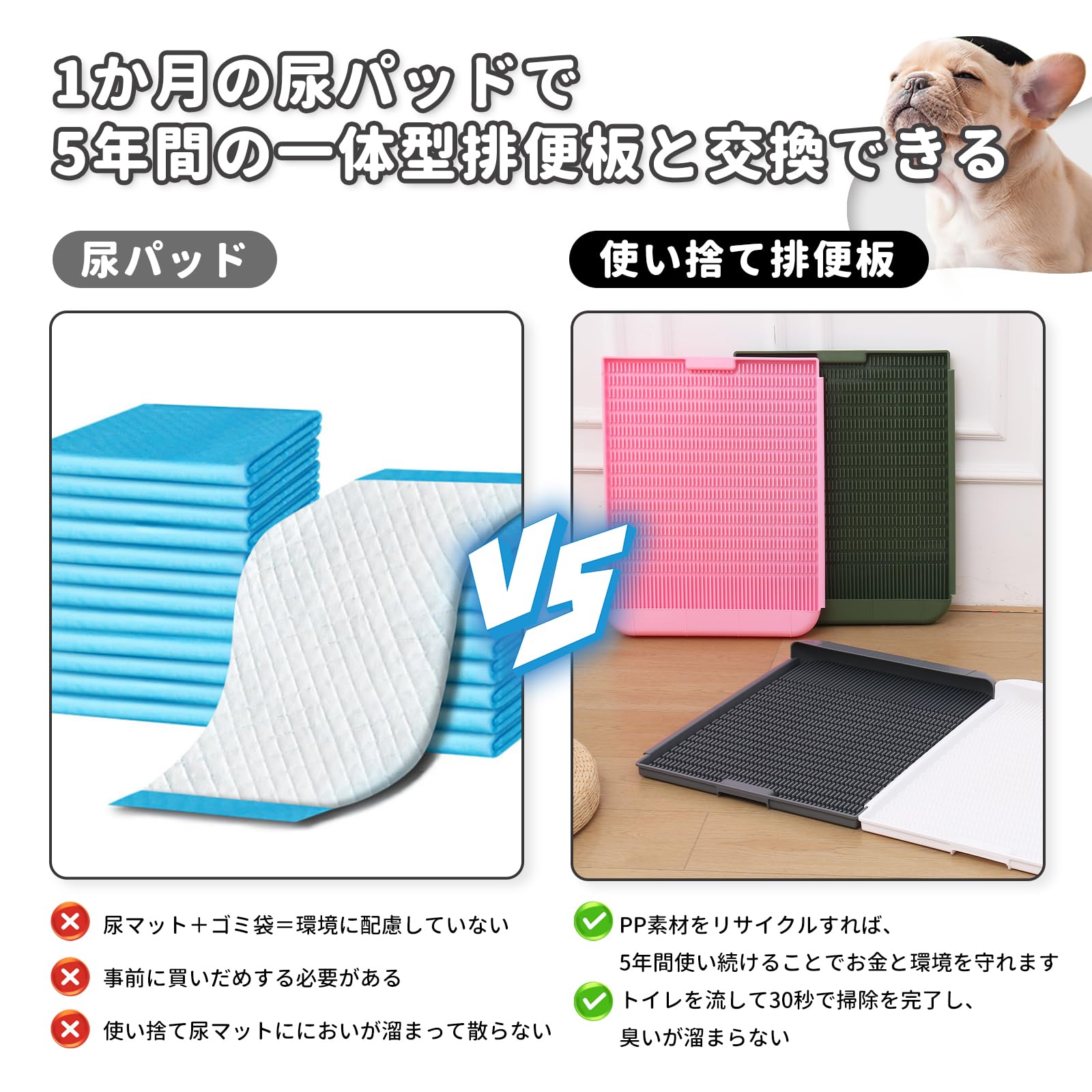 水で洗い流すトイレトレー Amazon | DOG TOC 犬 トイレトレー片手でらくらく ドッグトレー掃除