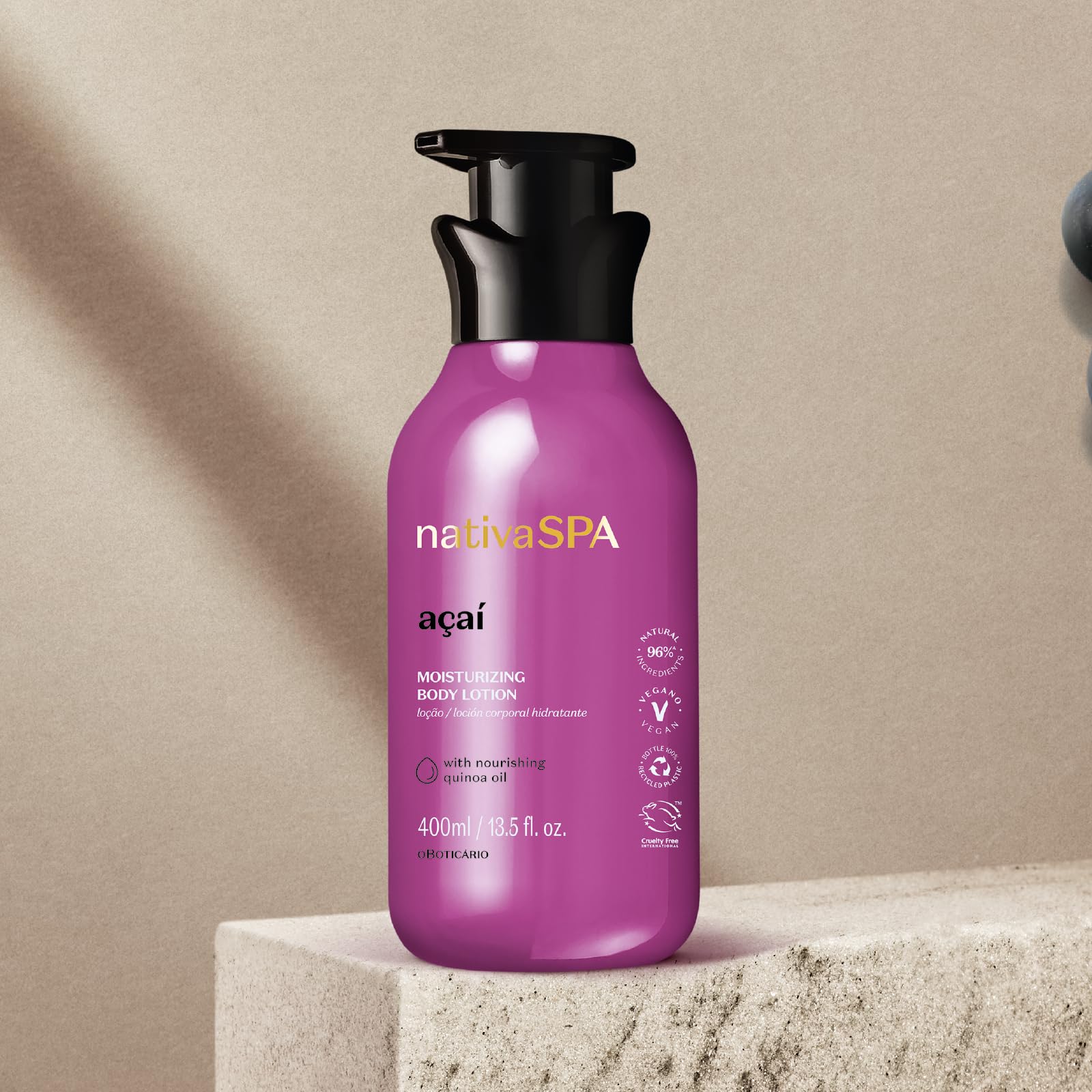 O Boticário Native SPA Açaí Coffret Prezent Zestaw Do Pielęgnacji Skóry z 2 Produktami W Pudełku | Krem Nawilżający Do Ciała 400ml i Mgiełka do Ciała Spray 200ml