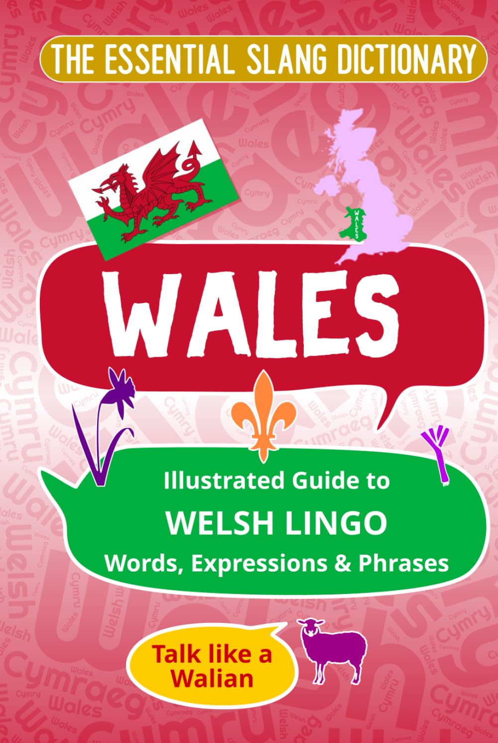 WALES - The Essential Slang Dictionary: Illustrated guide to Welsh lingo words, expressions & phrases. Talk like a Walian
