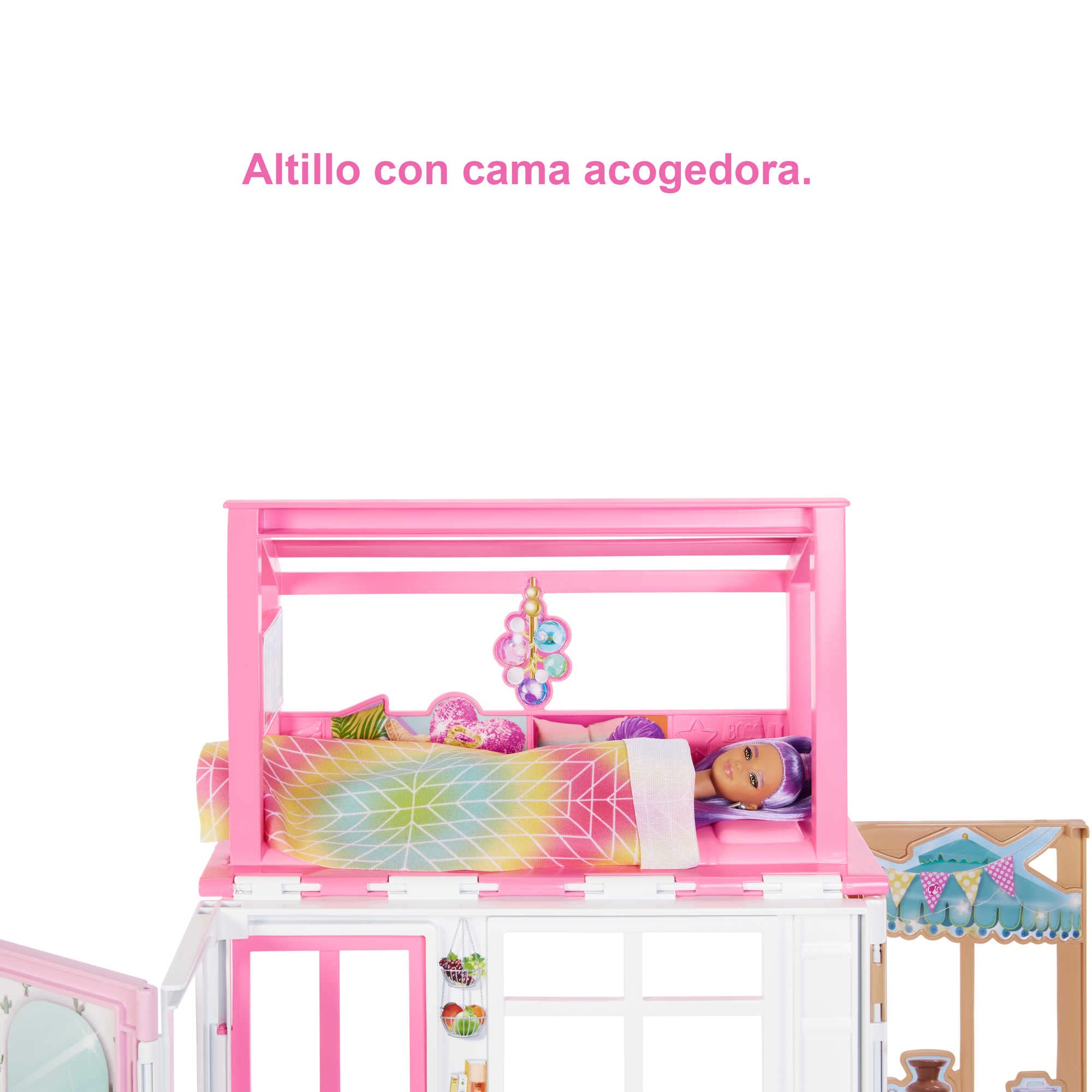 Casa Barbie de 2 pisos con accesorios de juguete, regalo para niñas y niños de 3 a 3 años (Mattel HCD47)