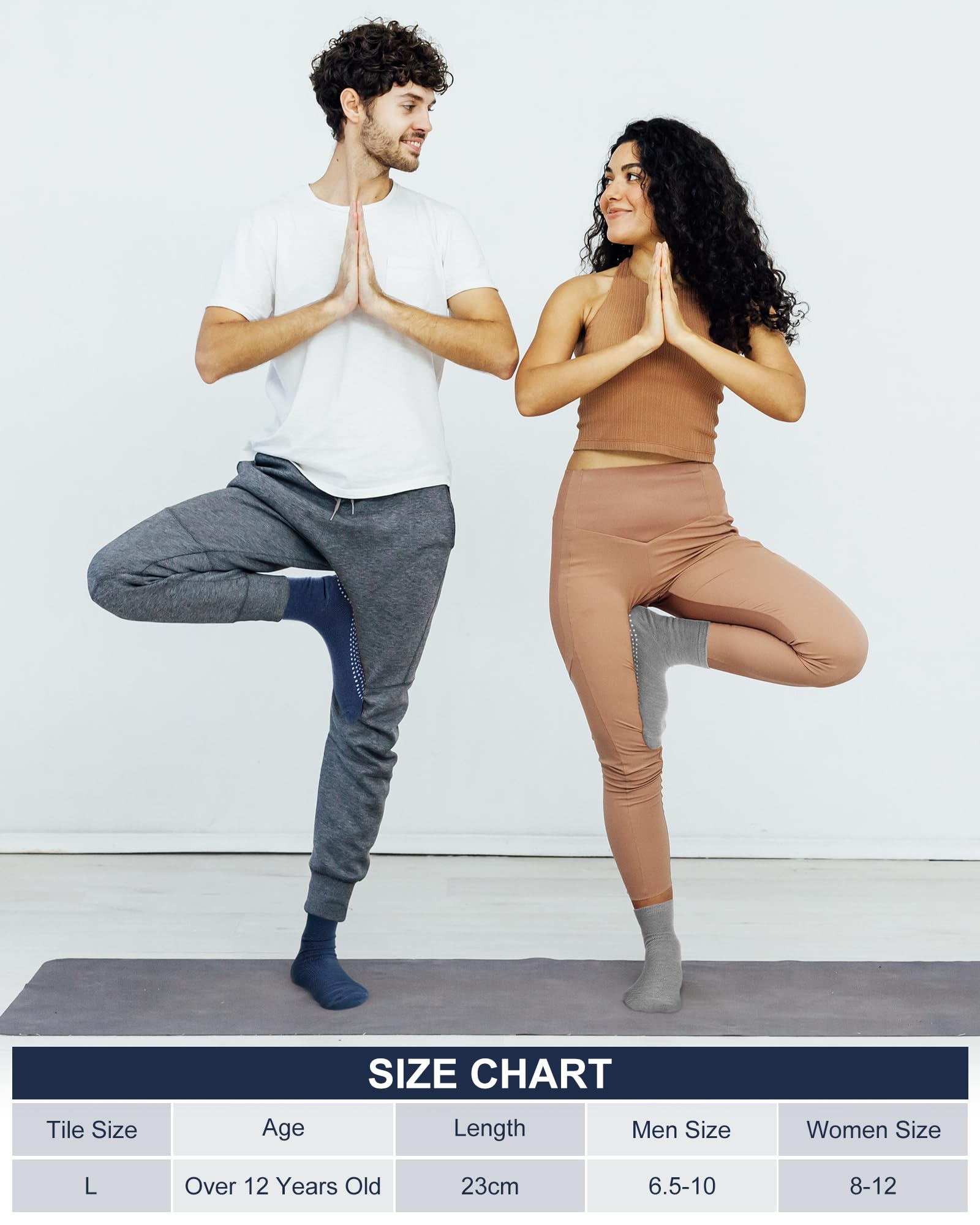 Jiuguva 36 Paar rutschfeste Yoga-Socken mit Griffen, rutschfeste Socken für Männer und Frauen, für Pilates, Barre, 6 Farben, Klassische Farben, Einheitsgröße