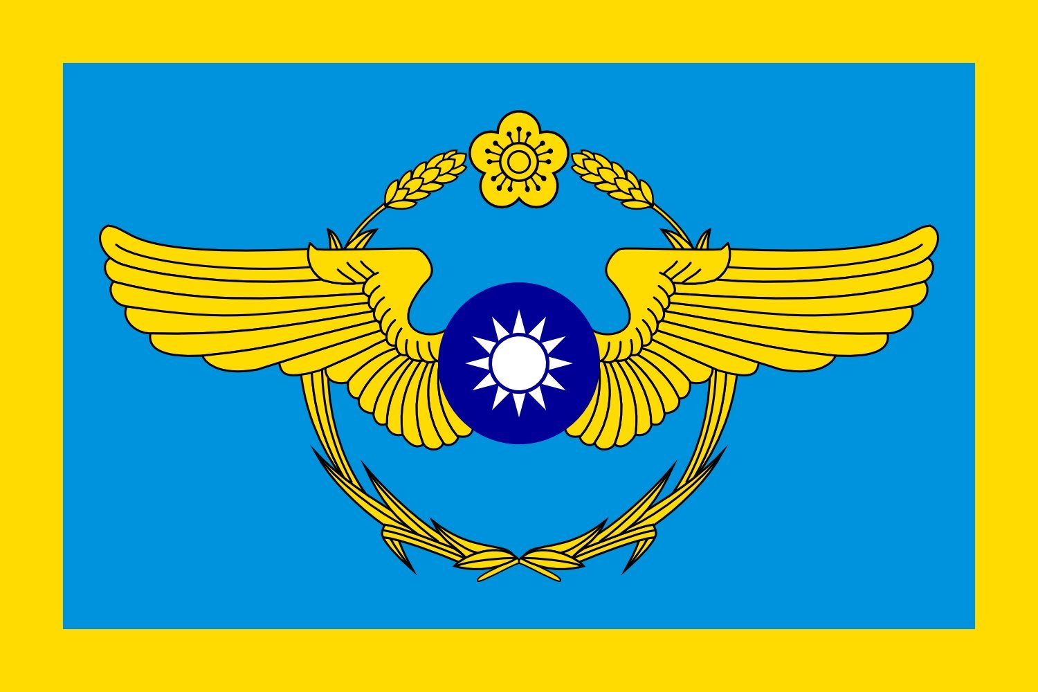 Drapeau ROCAF Commander-in-Chief 1958 grand format haut de gamme pour mât de prestige