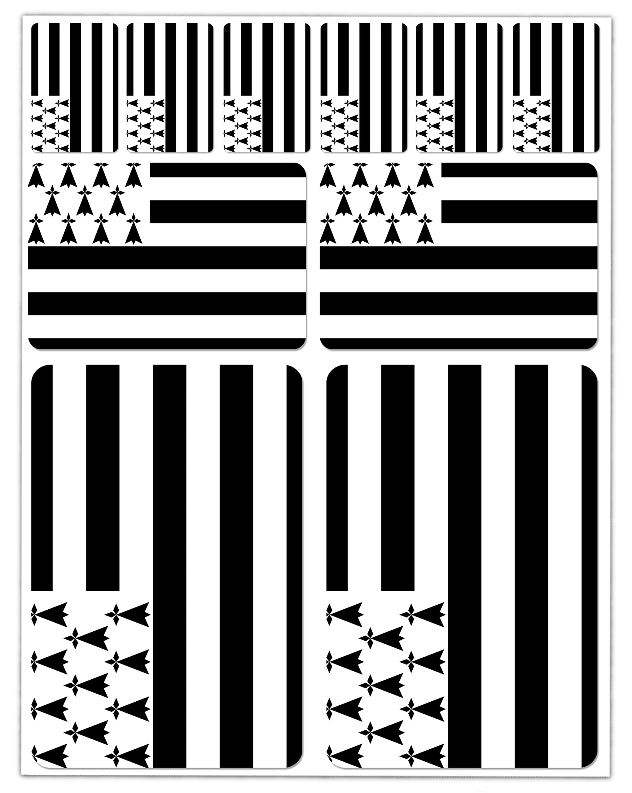 Skinoeu Black 10 X Vinyl Stickers Decals Brittany Bretagne National Flag Car Motorcycle Scooter Helmet D 4