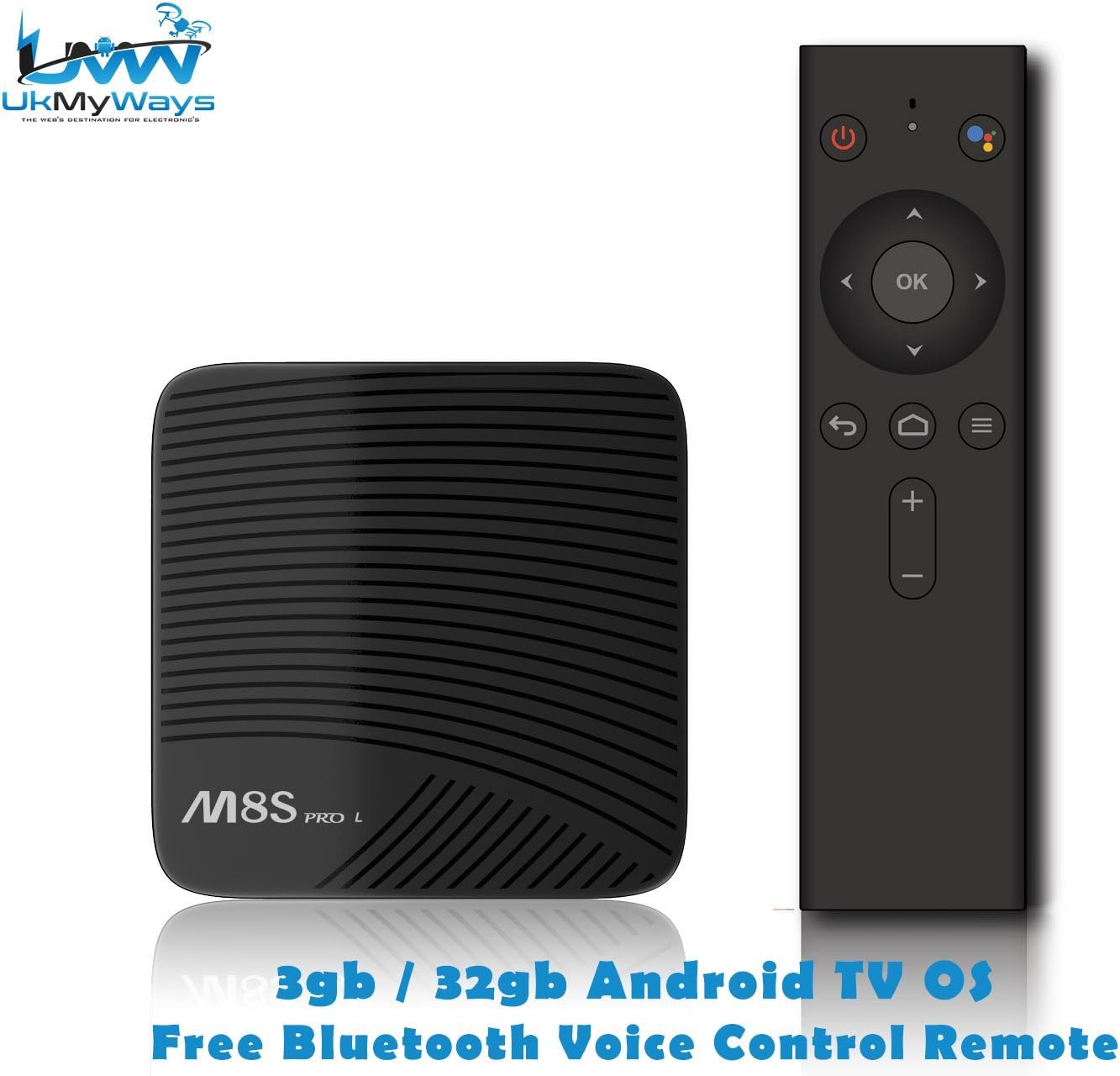 MECOOL M8S Pro L with Bluetooth Voice Control Controller 3gb/32gb OctaCore Android TV OS 4k Youtube 4k Netflix