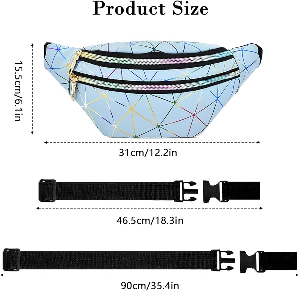 FANTESI Lot De 2 Sacs Banane étanches Pour Femme - Sac Banane De Sport Pour Fille Et Homme - Sac Banane Tendance Pour L'extérieur, Les Voyages, La Randonnée - Sac Banane Pour Femme, Multicolore