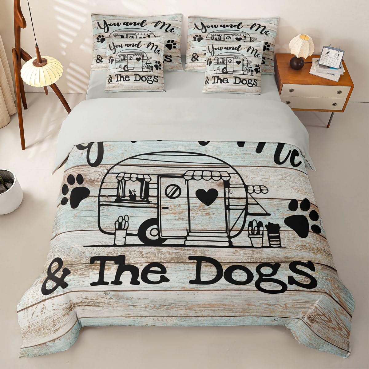 Loussiesd Juego completo de ropa de cama de 7 piezas con funda de edredón, sábanas, fundas de almohada, fundas de cojín, decoración de dormitorio, colcha transpirable para todas las estaciones