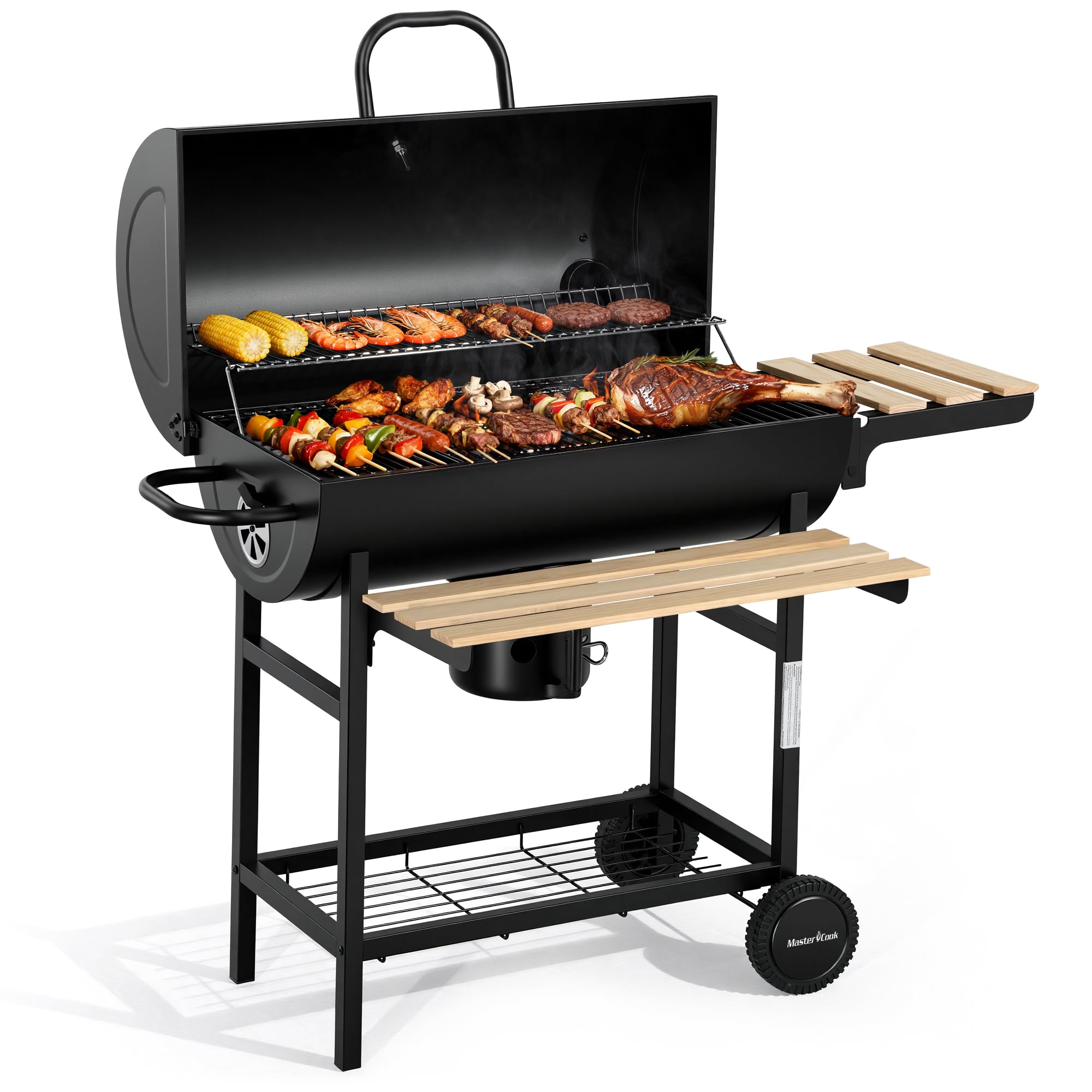 Amazon.com: MASTER COOK Barrel Charcoal Grill with Foldable Front