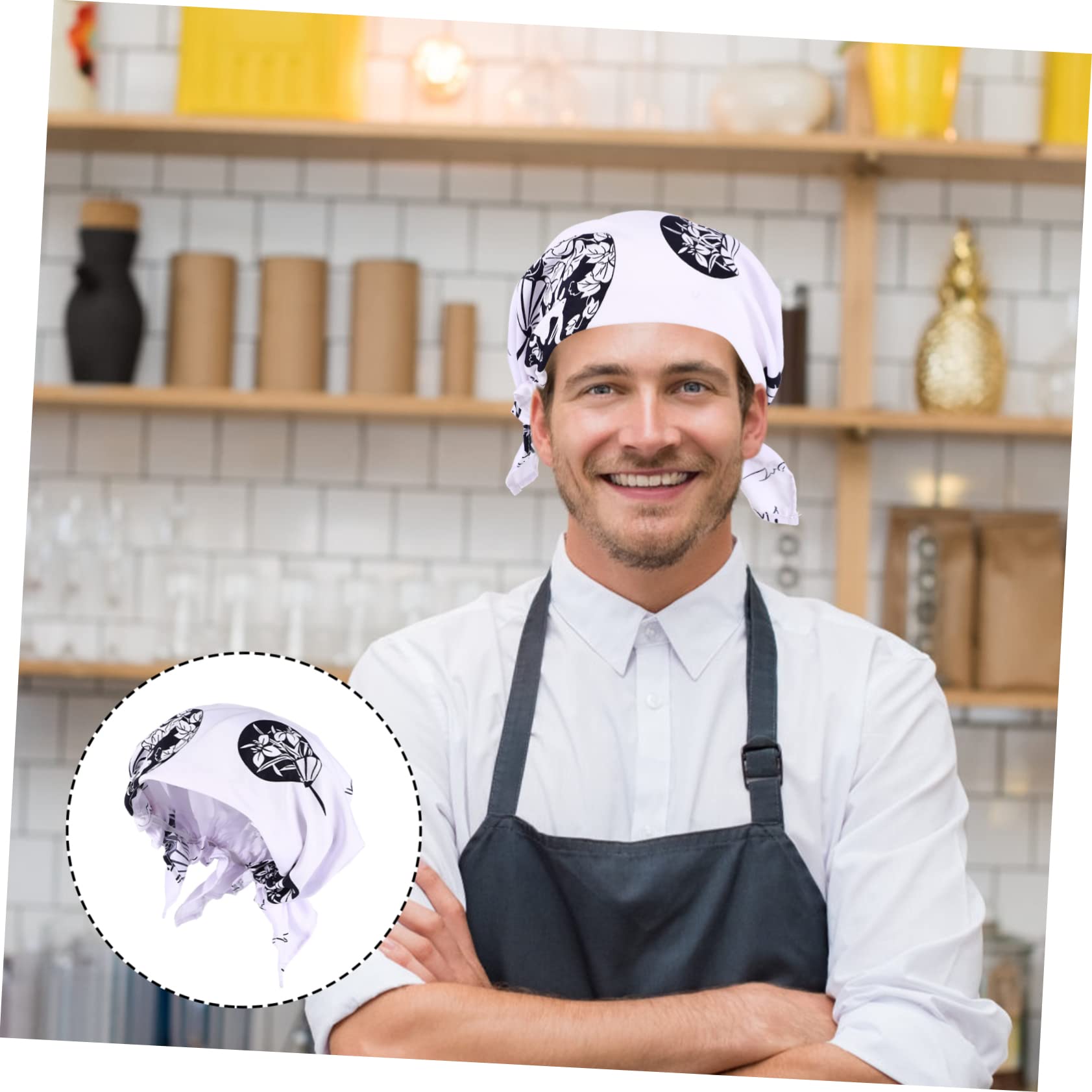 SOIMISS Sombrero De Sombrero De Chef De Cocina Sombrero De Cocina para Sombrero De Turbante para Servir Sombrero De Servir Venda Gorro De Cocina Ajustable Tela