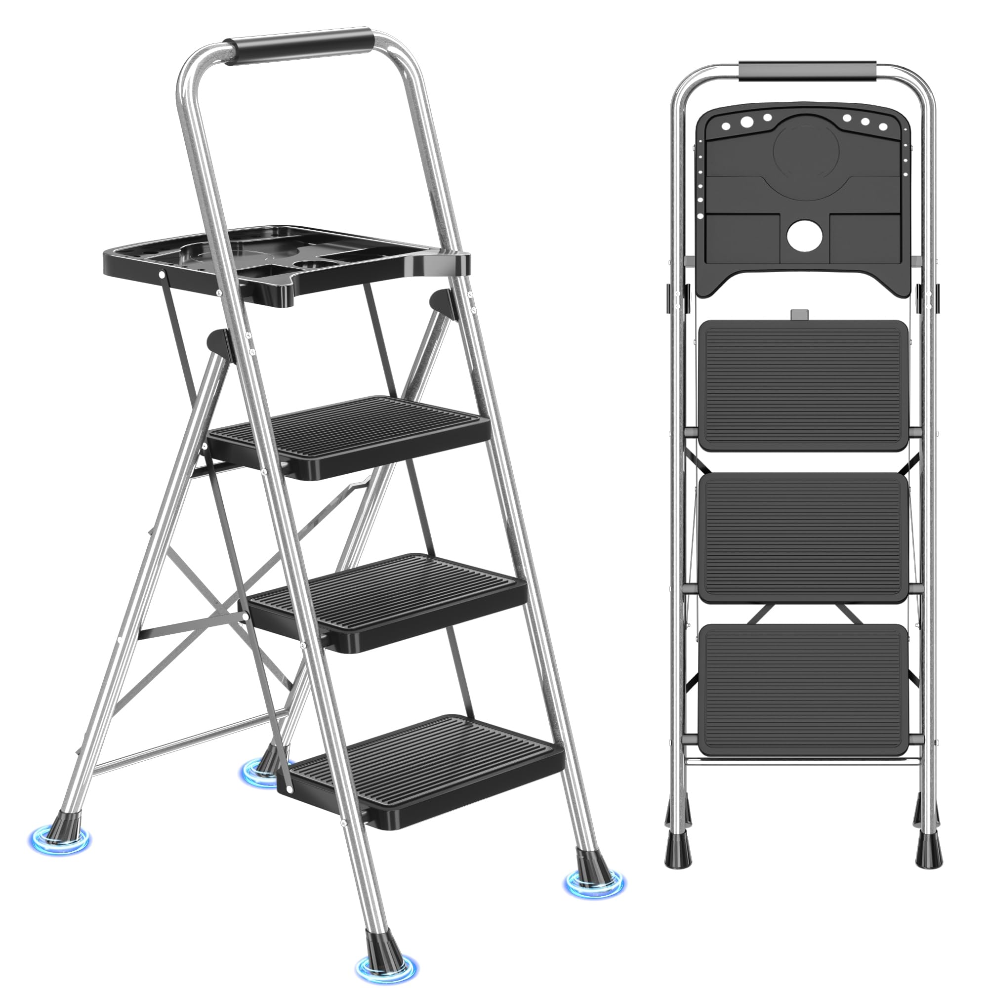DIAMONDFORGE 3-Step Ladder Folding Step Stool