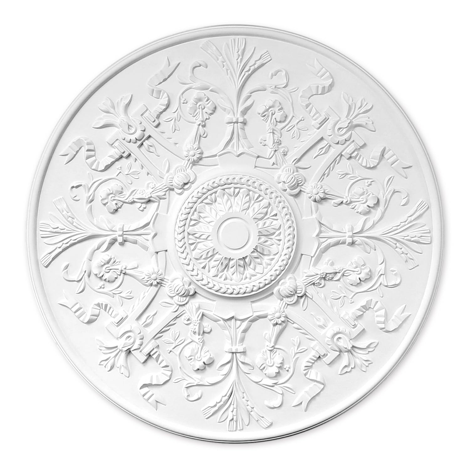 Imperial Iris - Ornate Decorative Ceiling Rose - Lightweight Polyurethane 84cm x 4.7cm