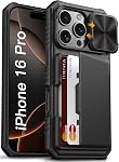 Vihibii for iPhone 16 Pro Max Case Wallet with Card Holder (4 Cards) [RFID Blocking] & Slide Camera Cover, Military Grade Drop Protection, Rugged Back & Silicone Edge, 6.9", Rose Gold