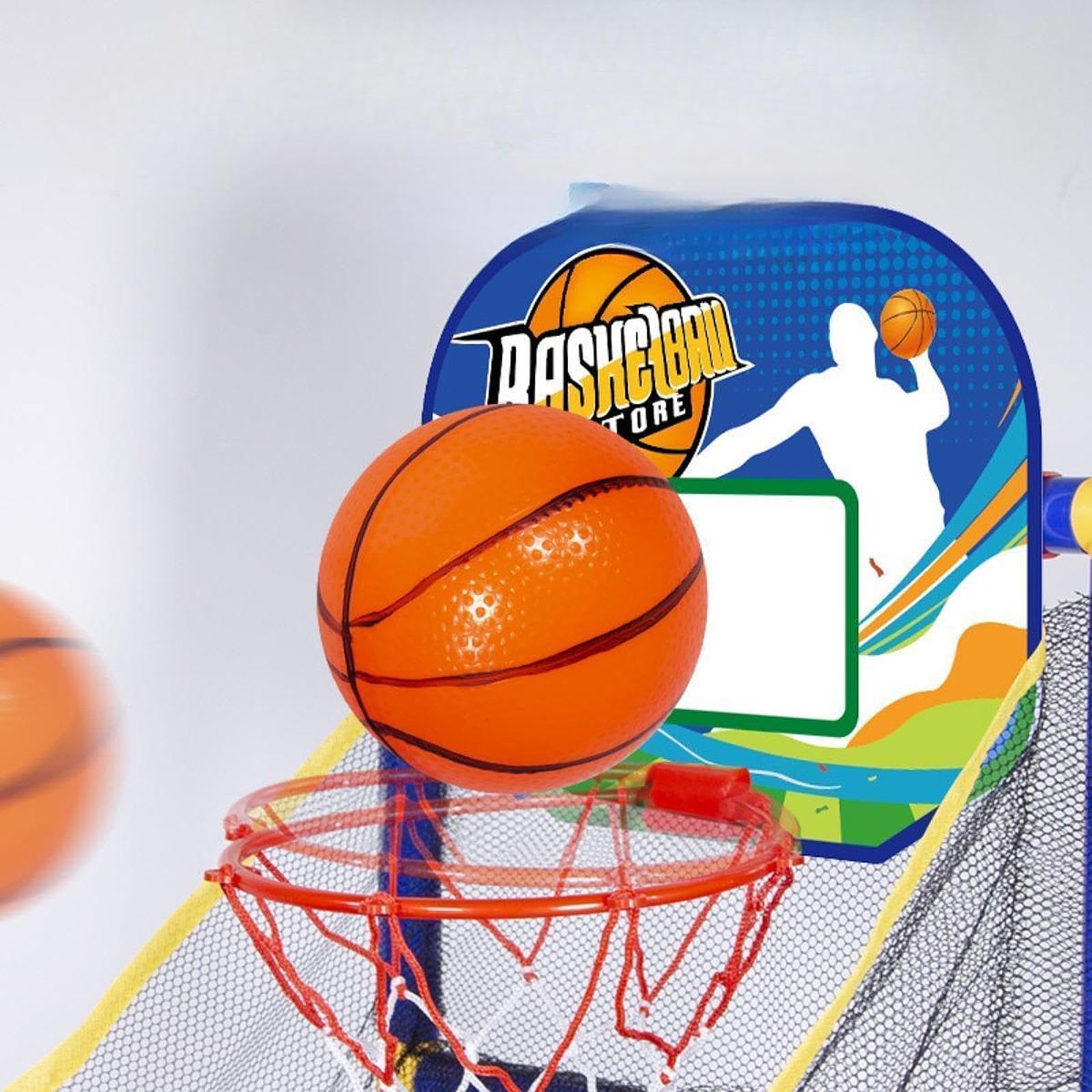 2 Pezzi Tabellone Basket Gioco Arcade Bambini Sport Canestro Portatile Struttura Stabile Materiali Durevoli Adatto a Salotto Palestra Stanza Bambini, con 4 Palle