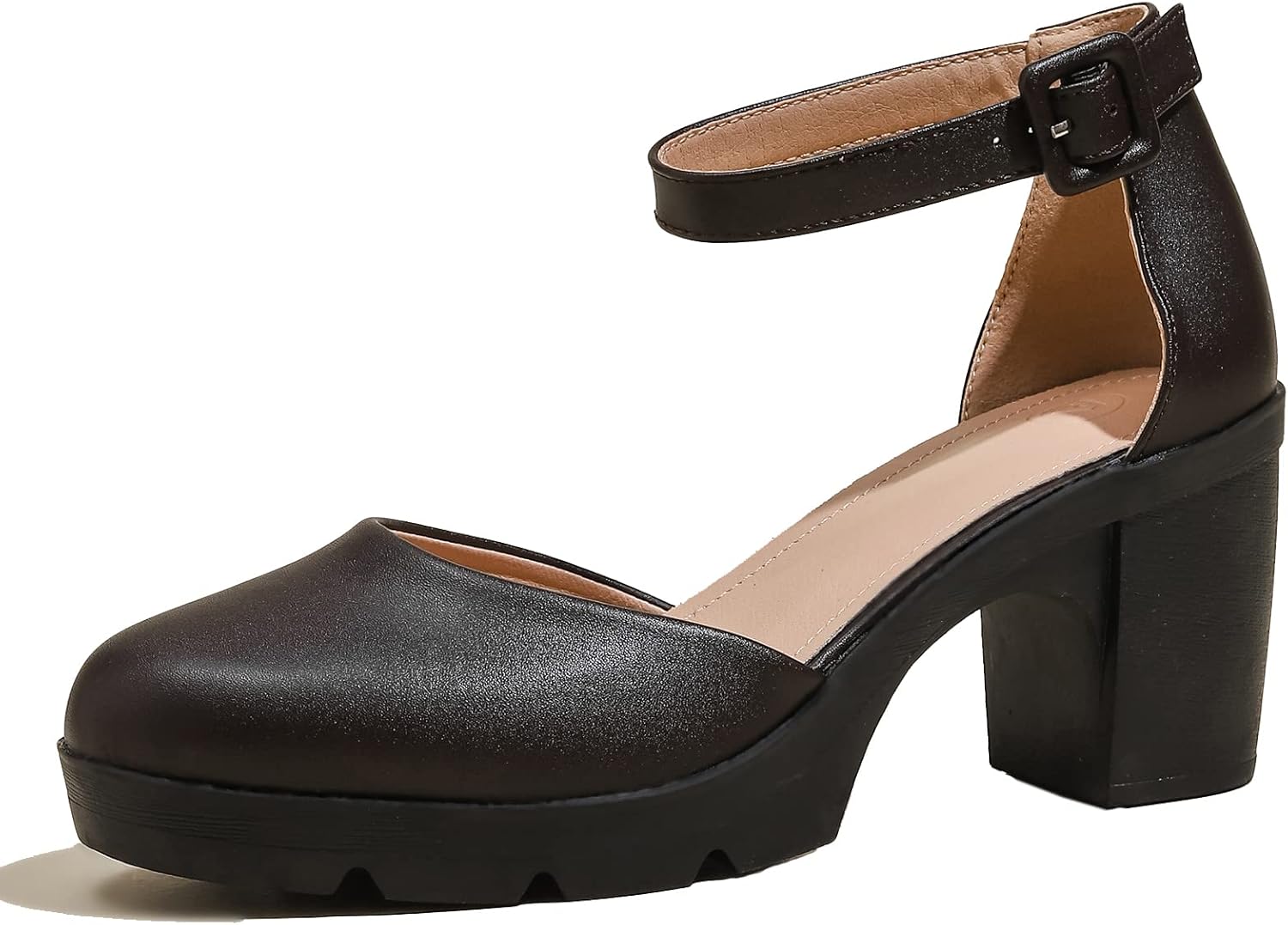 DADAWEN Womens Closed Toe Low Block Chunky Heels Malaysia