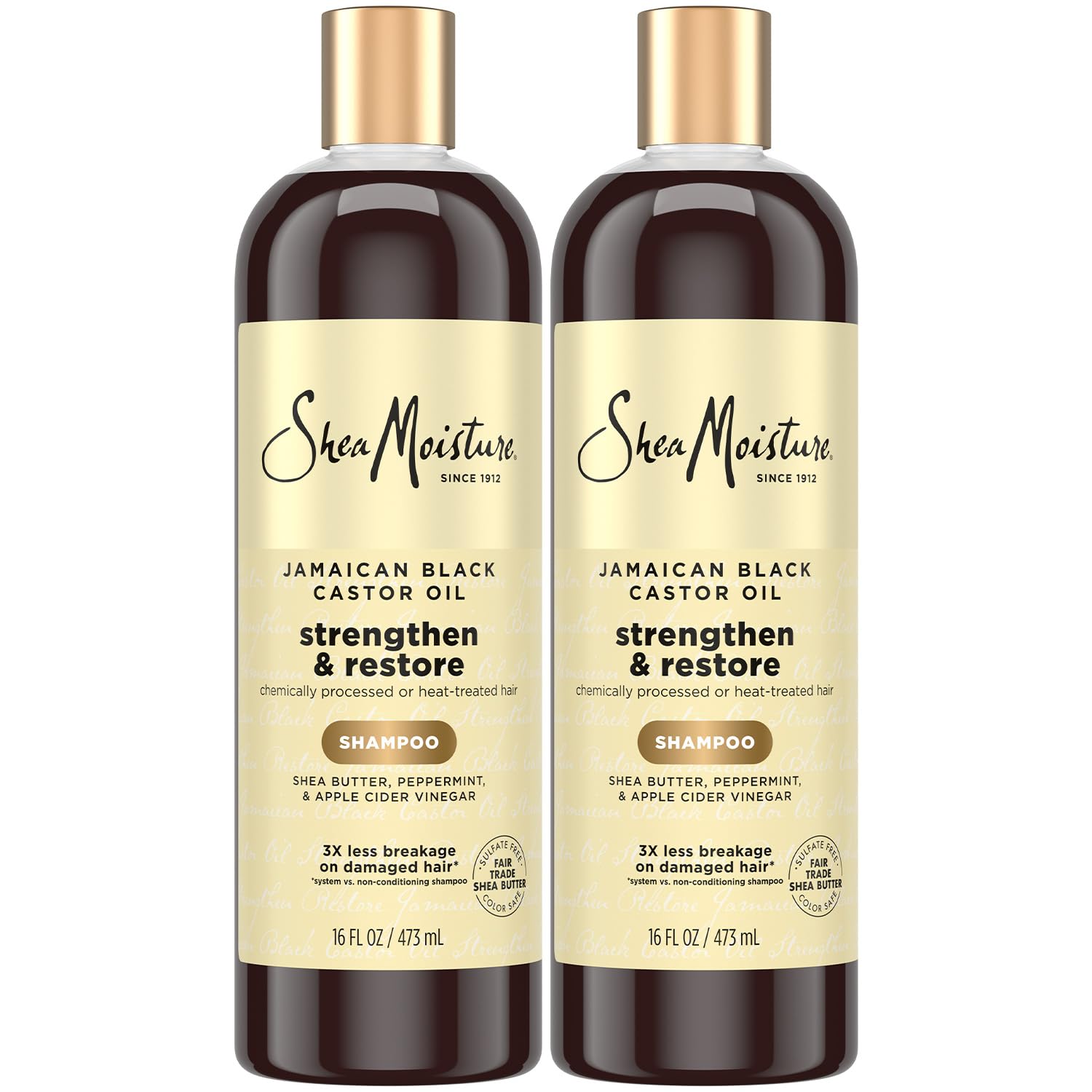 SheaMoisture Jamaican Black Castor Oil Strengthen & Restore Shampoo, 2-Pack