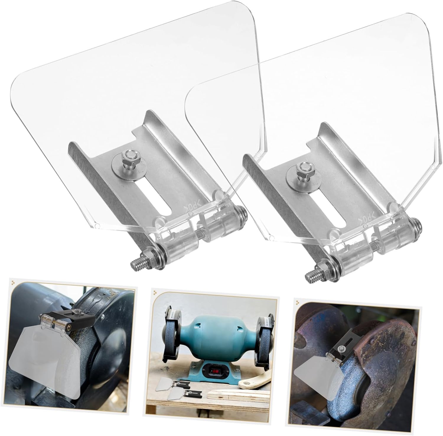 Angoily 6pcs Eye Shields for Bench Grinders Grinder Protection Stainless Steel Bench Eyeshield Safety First