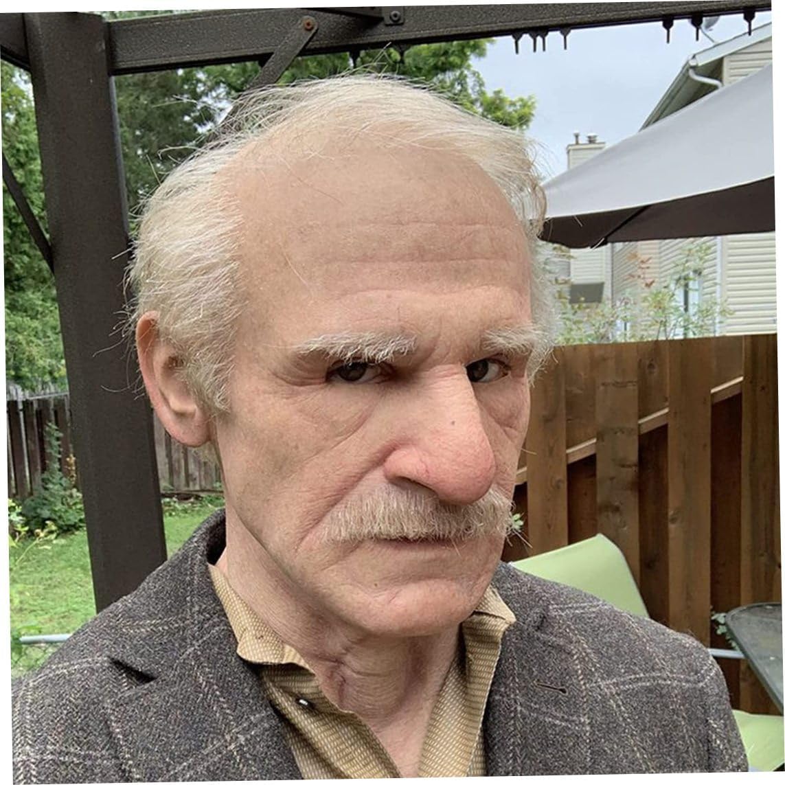 ComebachomeOld Man Mask, Full Head Latex Realistic Old Man Masks, Wrinkle Face Headgear, Halloween Cosplay Mask for Adults