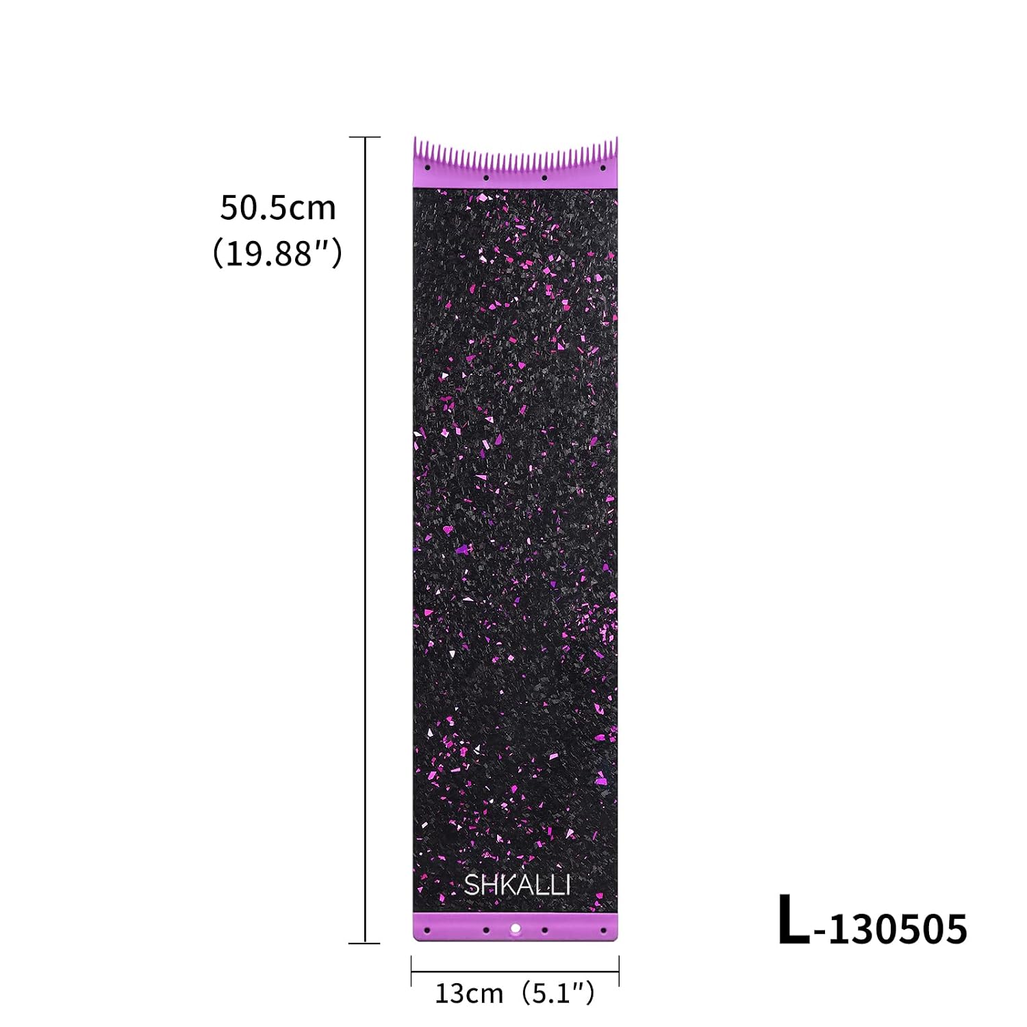 Forged Carbon Fiber Hair Coloring Board with Comb Teeth, Embedded Glitter Flakes Professional Lightweight Highlighting Tool, (Glitter Purple) (Size L_130505)