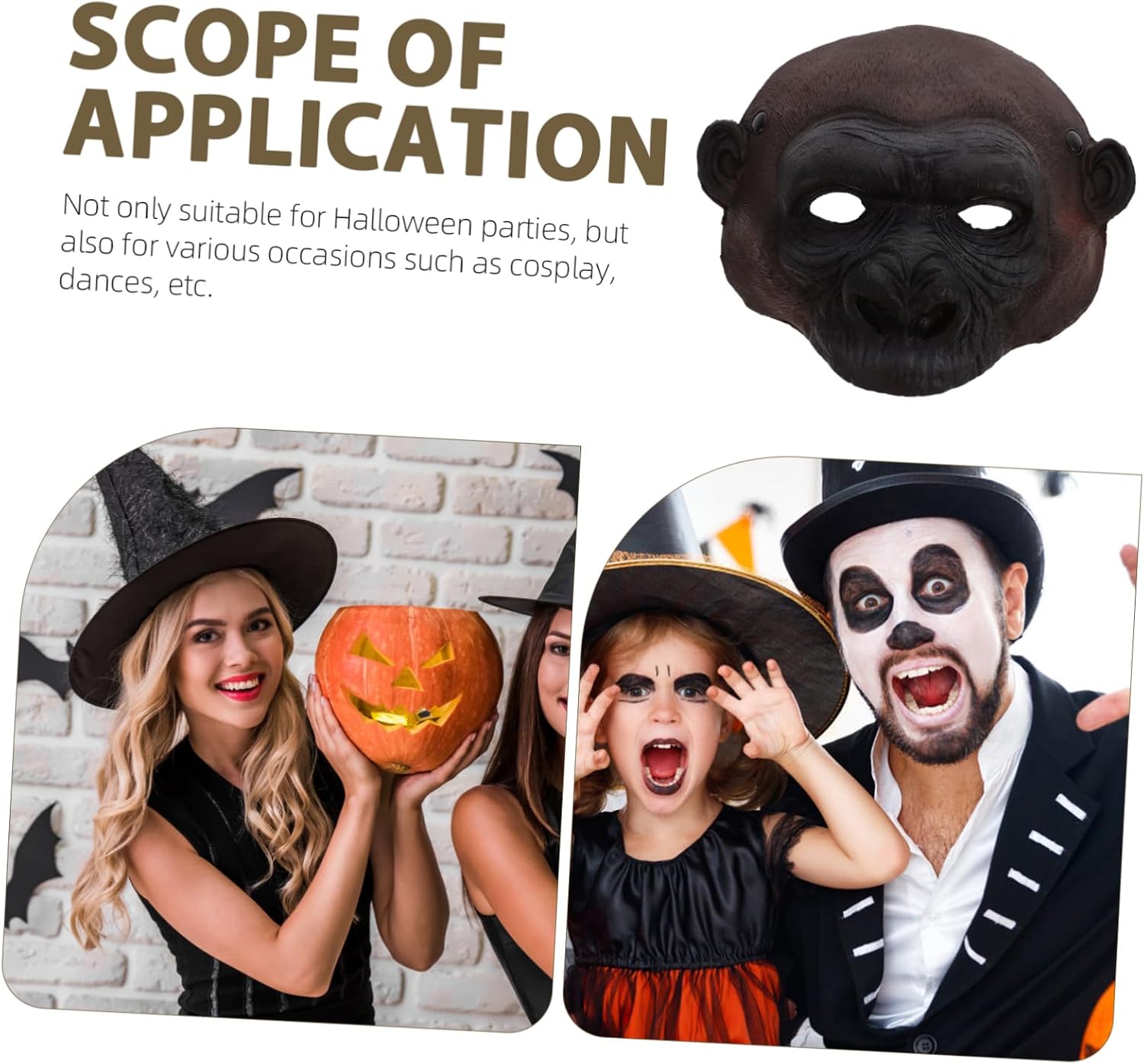 Gorilla Funny Mask PU Horror Style Party Cosplay Accessory