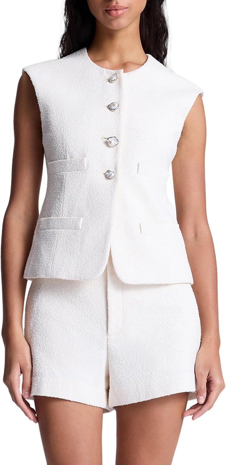 A.L.C. Women's Georgie Vest, Pearl, 6