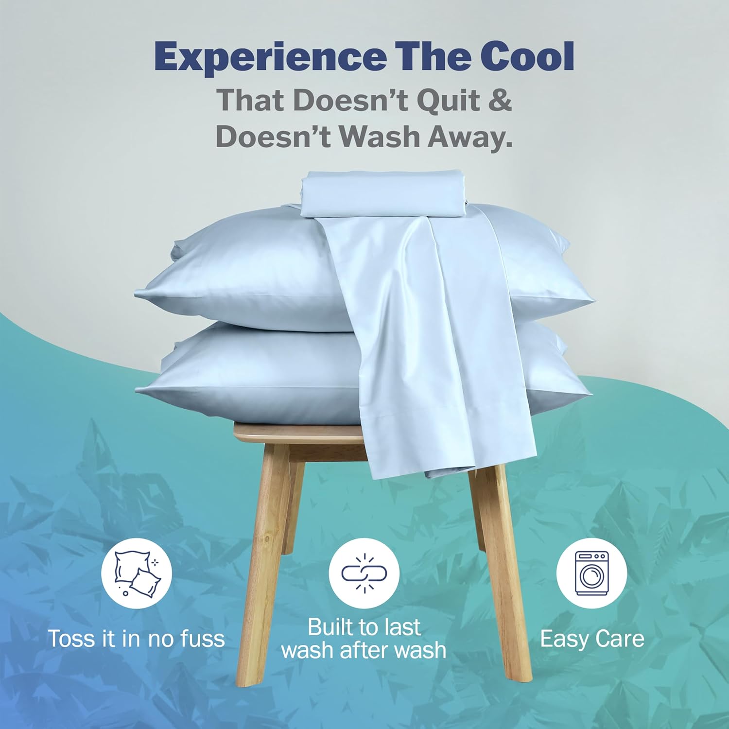 Martex Brrr° Cooling Sheet Set – 300 Thread Count Soft Cotton Blend with Triple Chill Effect – Breathable, Moisture-Wicking & Quick-Dry Bed Sheets – Stay Cool, Fresh & Comfortable – King, Blue