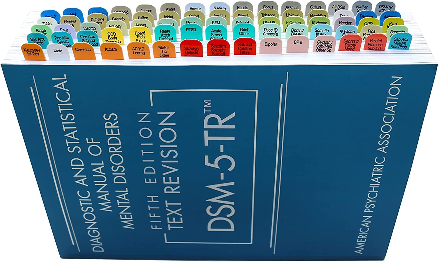 DSM-5-TR Index Tabs by TAB-IT | Color Coded by Diagnosis | Includes Easy Installation Template