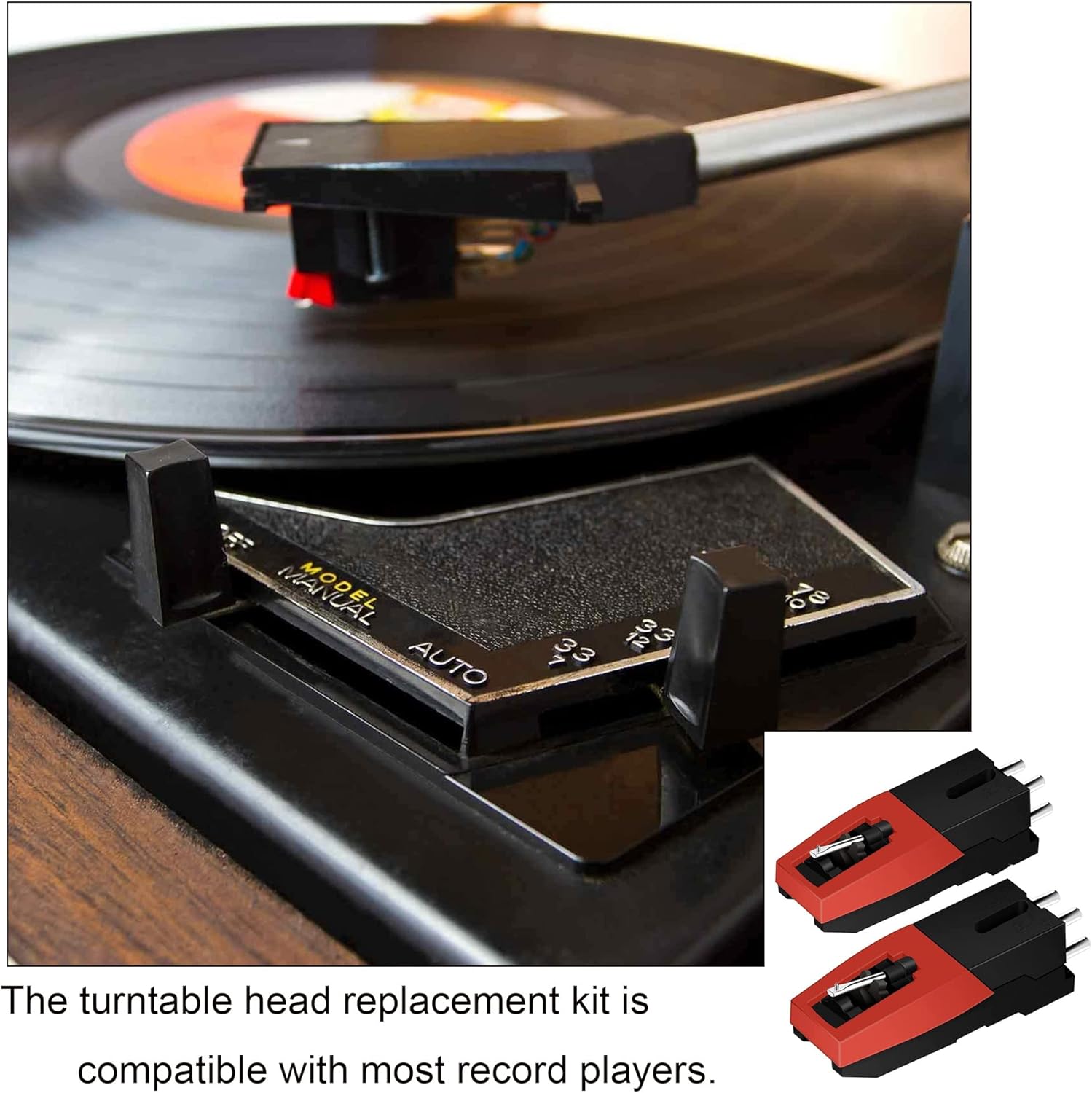 Pack of 2 replacement needle turntable needle replacement needle for