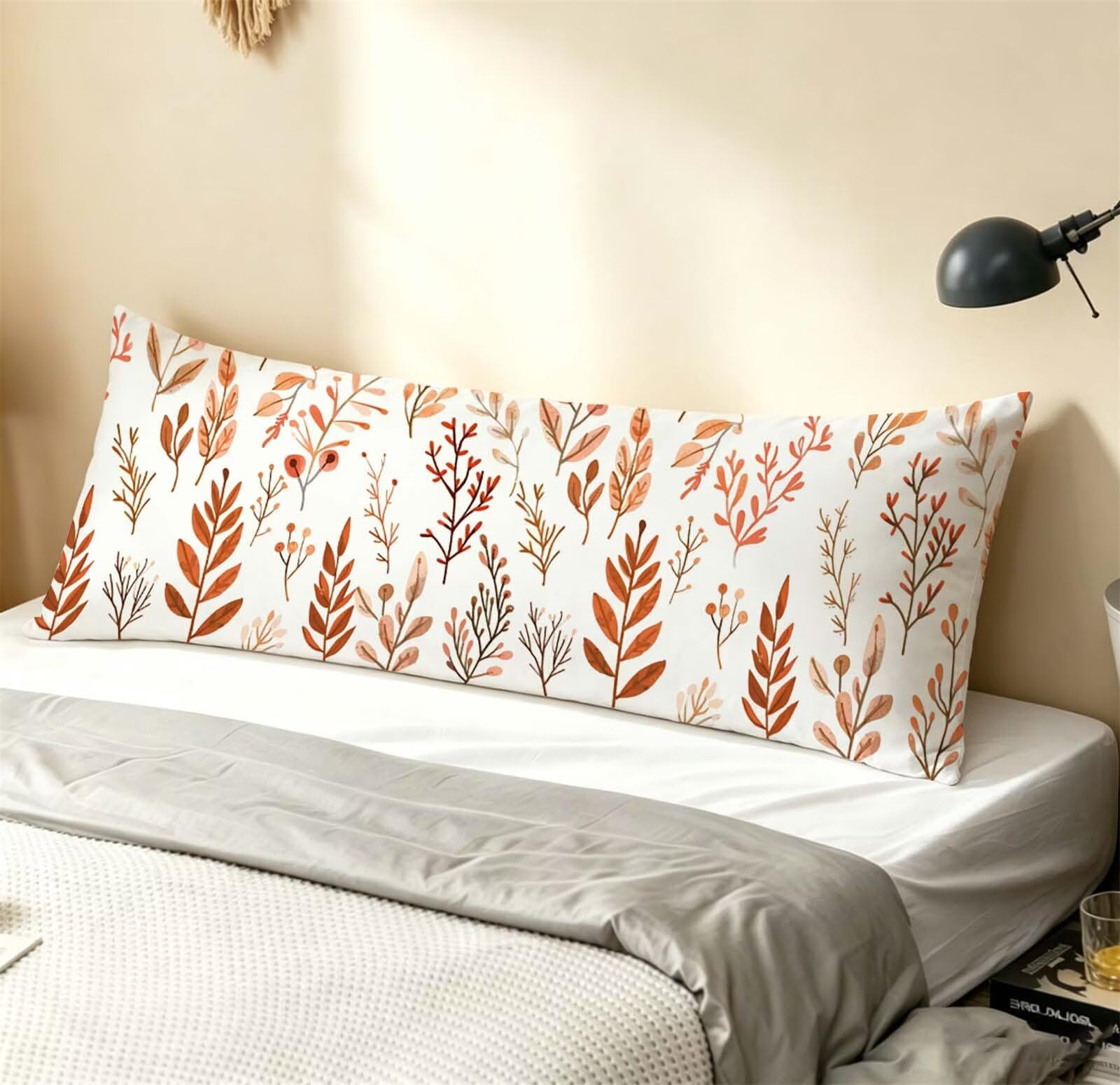 Fodera Cuscino 50 x 150 cm, Paesi nordici-20 Lino Copricuscini Letto, | con Invisibile Cerniera, Morbida e Traspirante, per biancheria da letto, divano, hotel, chi dorme sul fianco Fiori-2 j-35