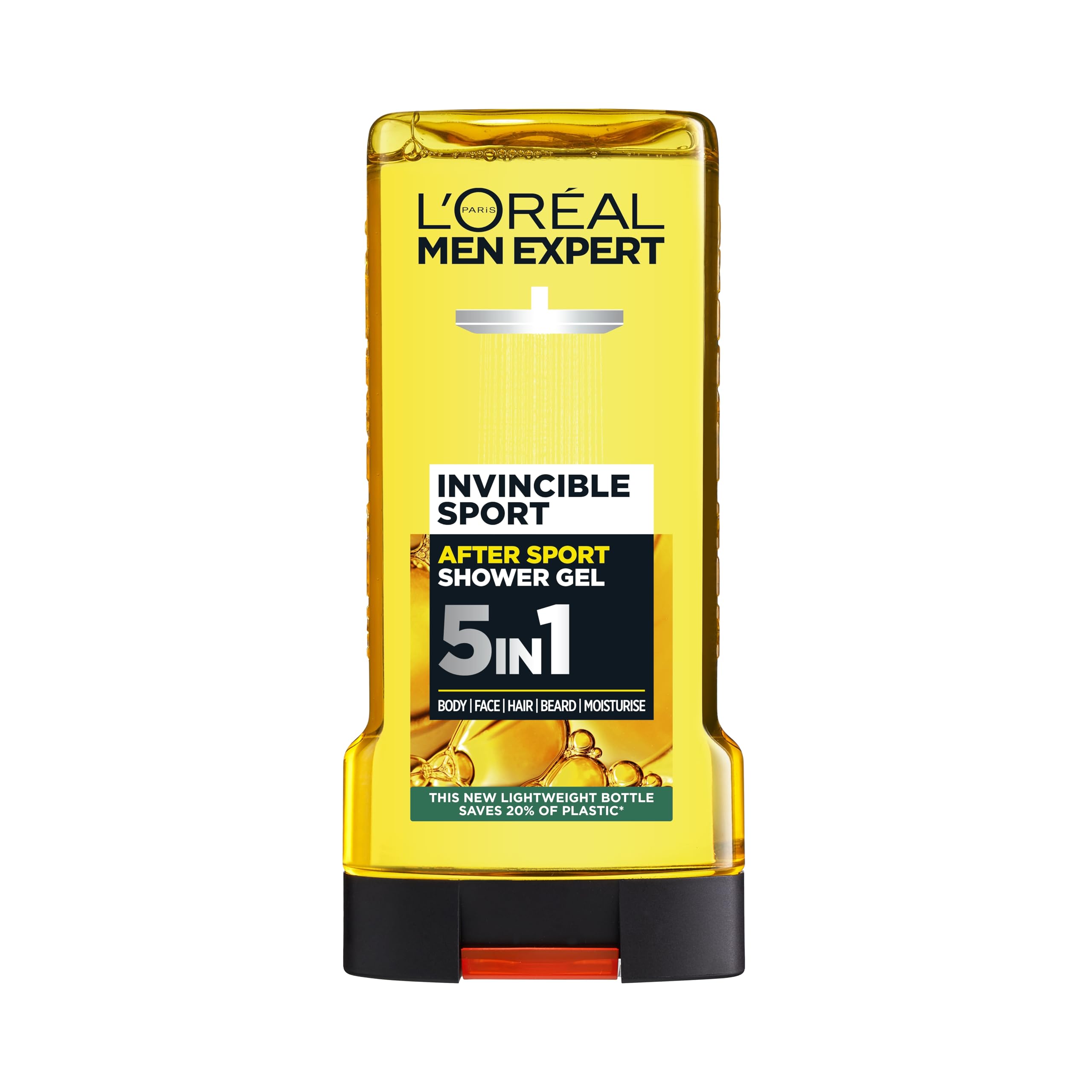 L'Oréal Paris Men Expert Invincible Sport Shower Gel for Men, 300ml Pack of 6, Bulk Buy