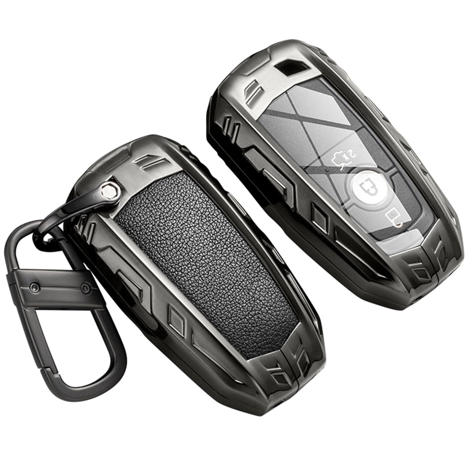 Car Key Fob Cover for Ford with Keychain,Accessories for Ford Mustang Explorer Fusion Escape F150 F250 F350 F450 F550 Edge Expedition Maverick Key Case Smart Car Remote Holder -Black(1 Pack)