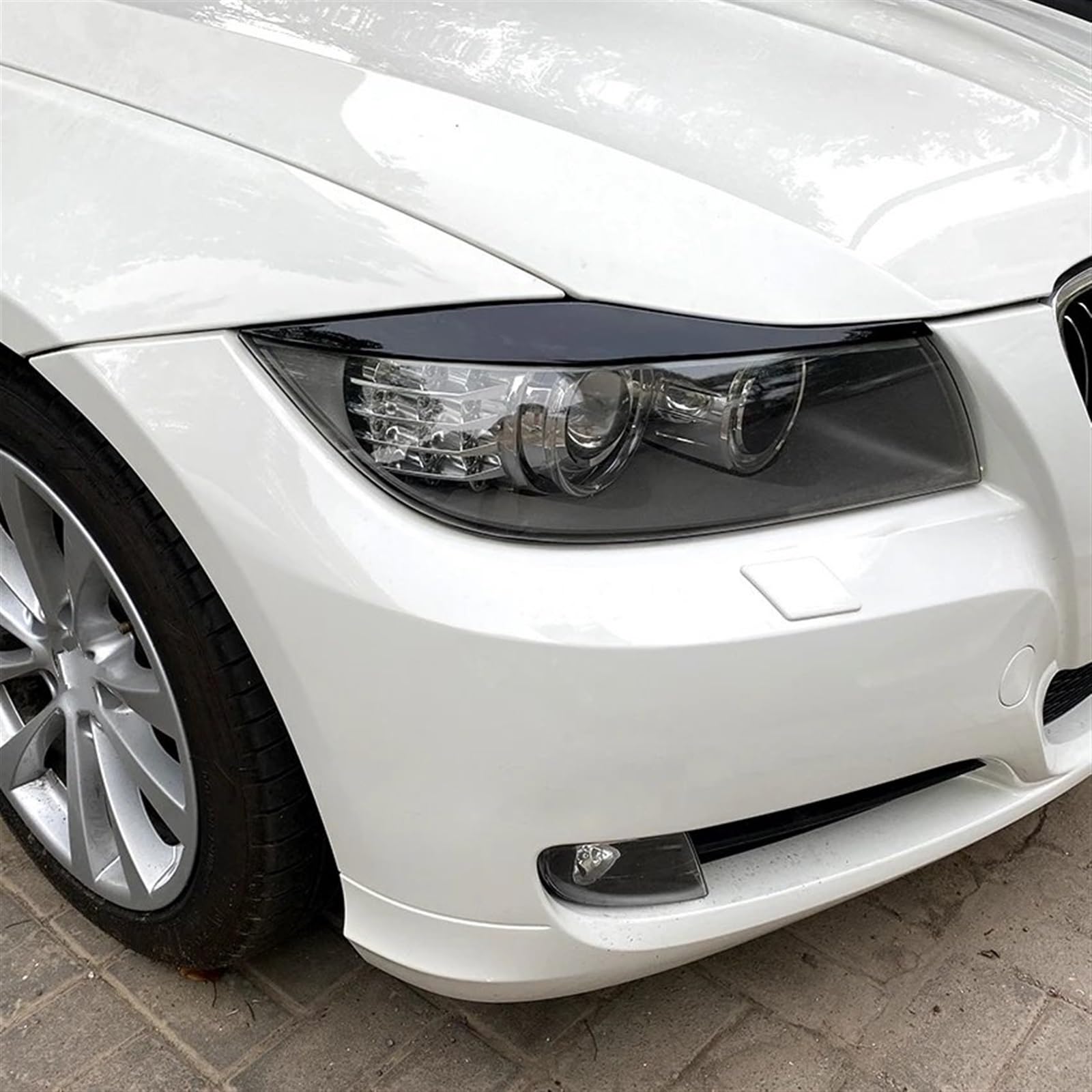 Sopracciglio Faro Auto Per BMW Serie 3 E90 E91 2005 2006 2007 2008 2009 2010 2011 ABS Gloss Nero Faro Sopracciglia Palpebra Berlina/Touring 2 Pezzi Faro Palpebra Auto Palpebra