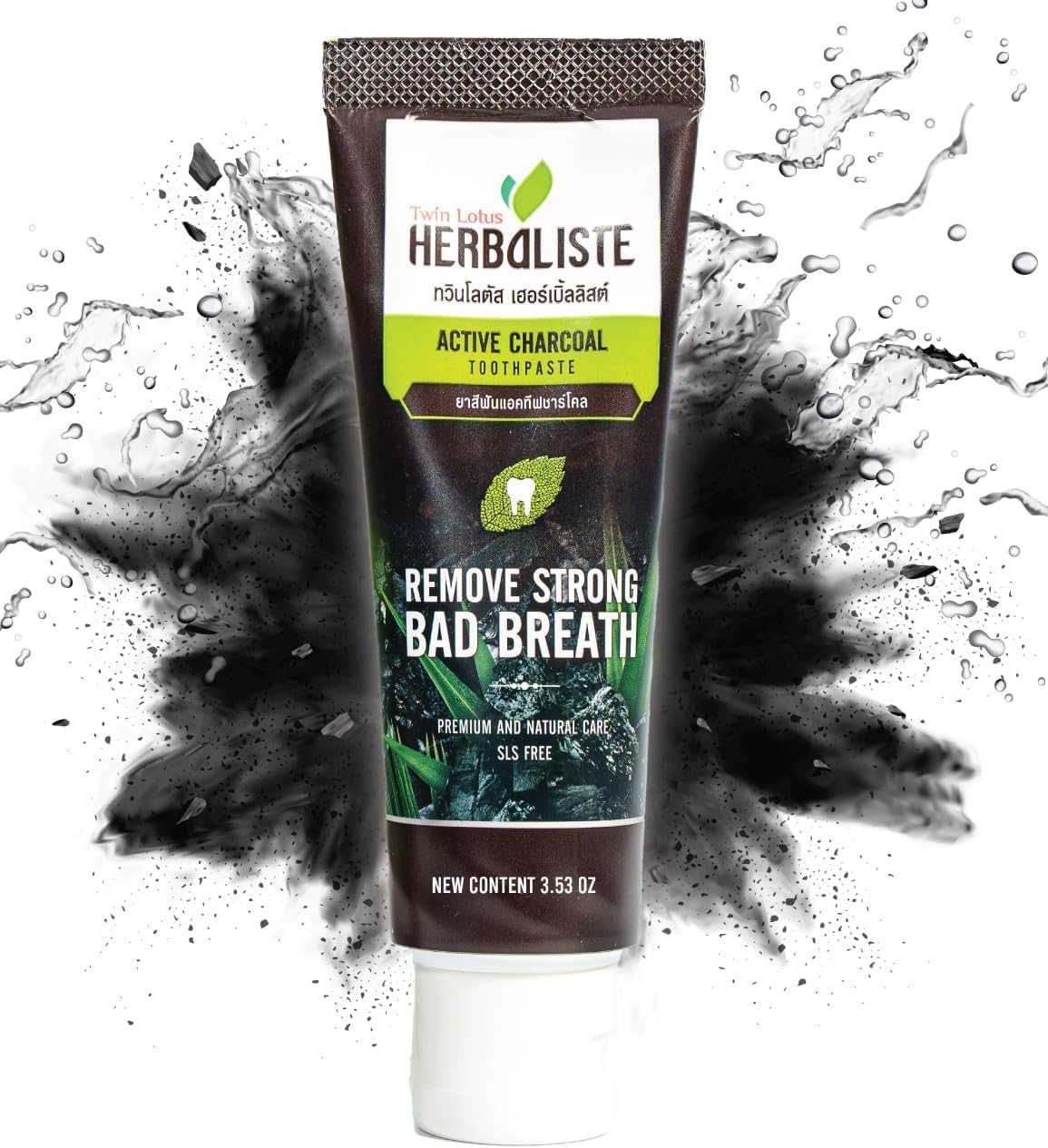Charcoal Toothpaste - Fluoride-Free, Natural Whitening with Coconut Shell Powder - Black Toothpaste Gentle Effective, 3.52oz