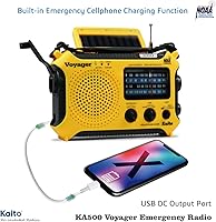 Vista 3 de Radio de alerta meteorológica Kaito KA500 de emergencia AM/FM/SW con 5 funciones Amarillo