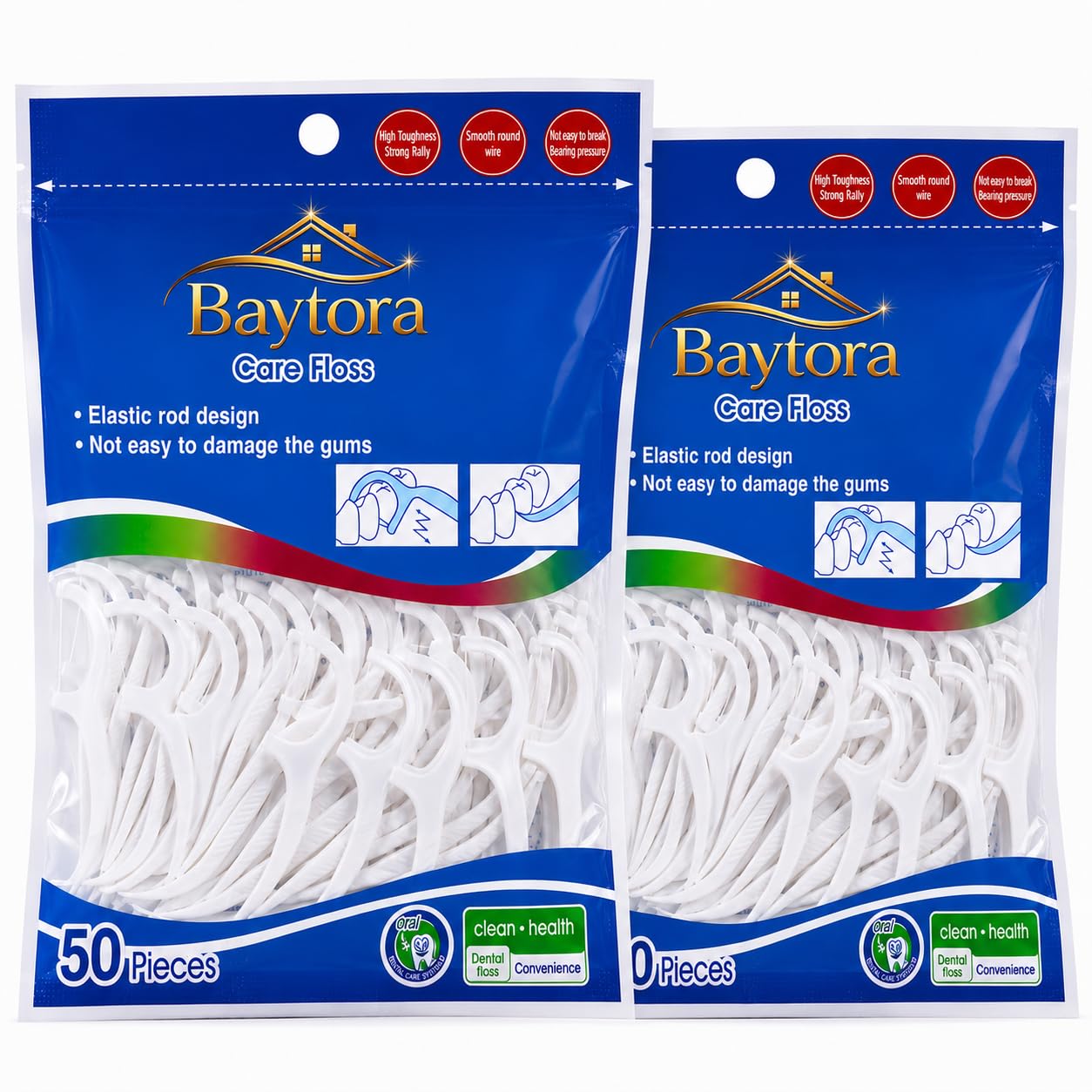 Tooth Cleaning Fresh Dental Floss Toothpick Cleaners, Oral Care Teeth Flossing Thread Toothpicks Stick Set for Fresh and Healthy Gums (50pcs) (Pack of 2)-image-38
