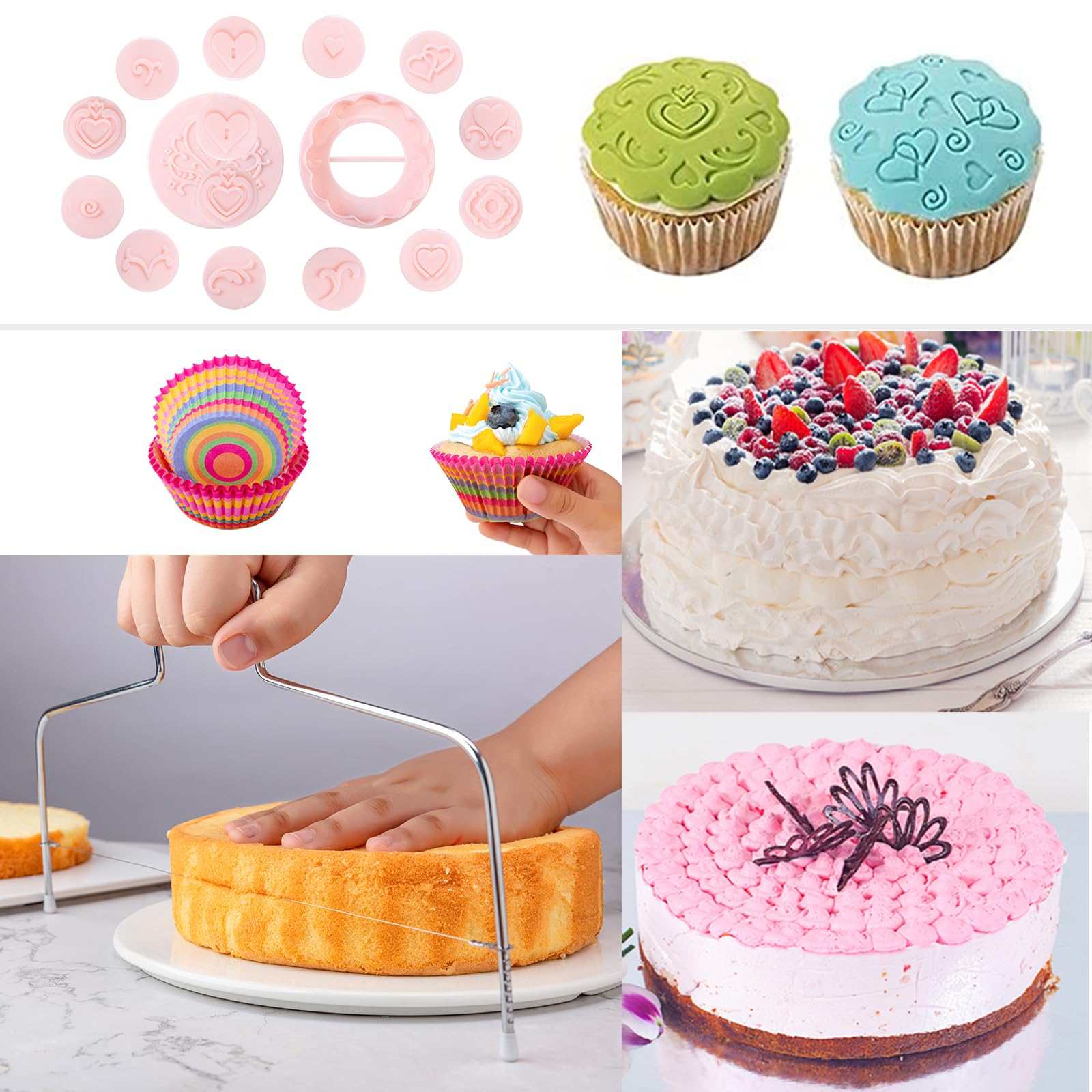 Kit Reposteria y Pasteleria 356pcs, Nifogo Boquillas Manga Pastelera, Plato Giratorio para Tartas, Decoracion Tarta, Accesorios Reposteria