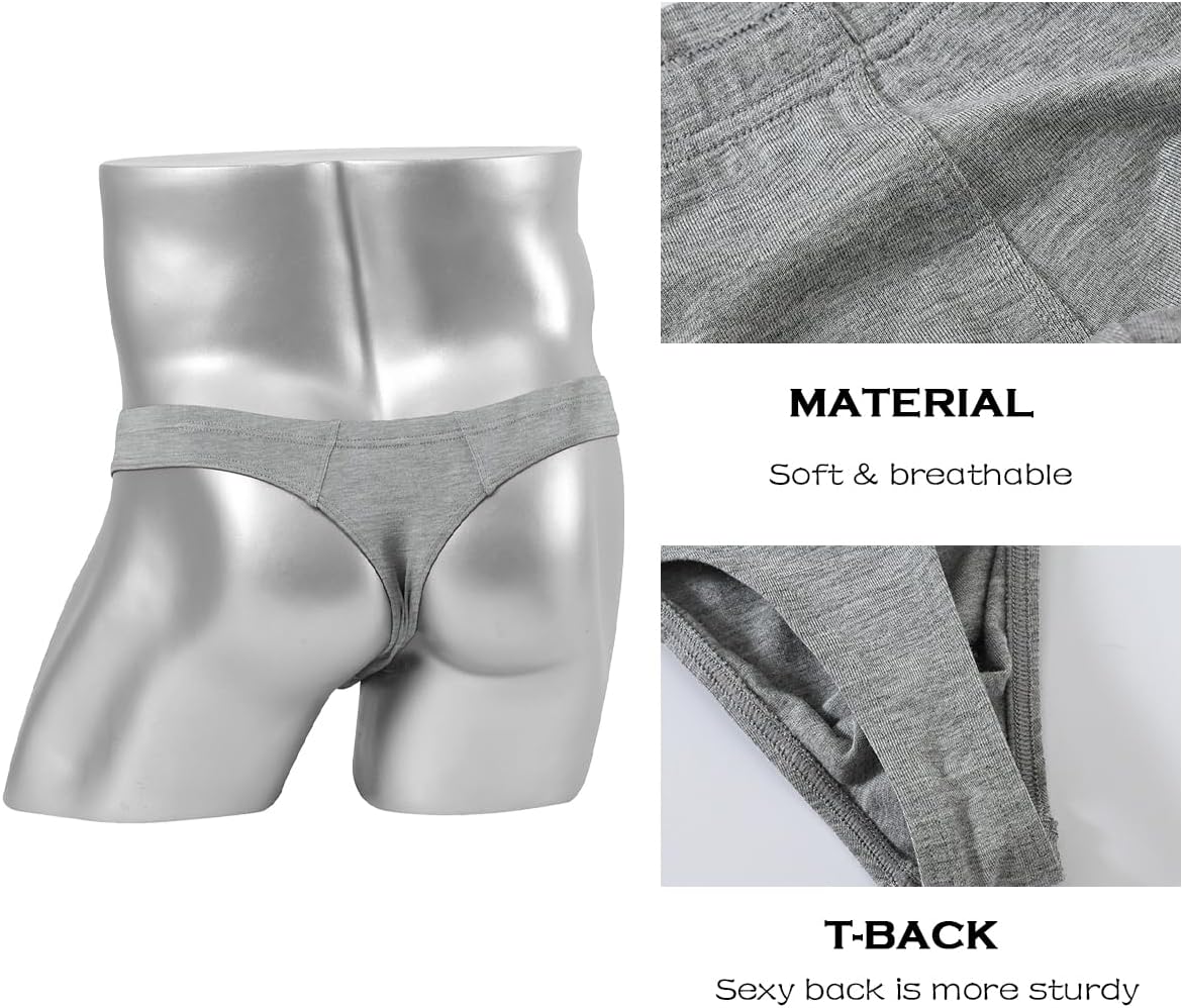 ZONBAILON Mens Thong Underwear Sexy Man Thong Butt-Flaunting Mens G-String T-Back