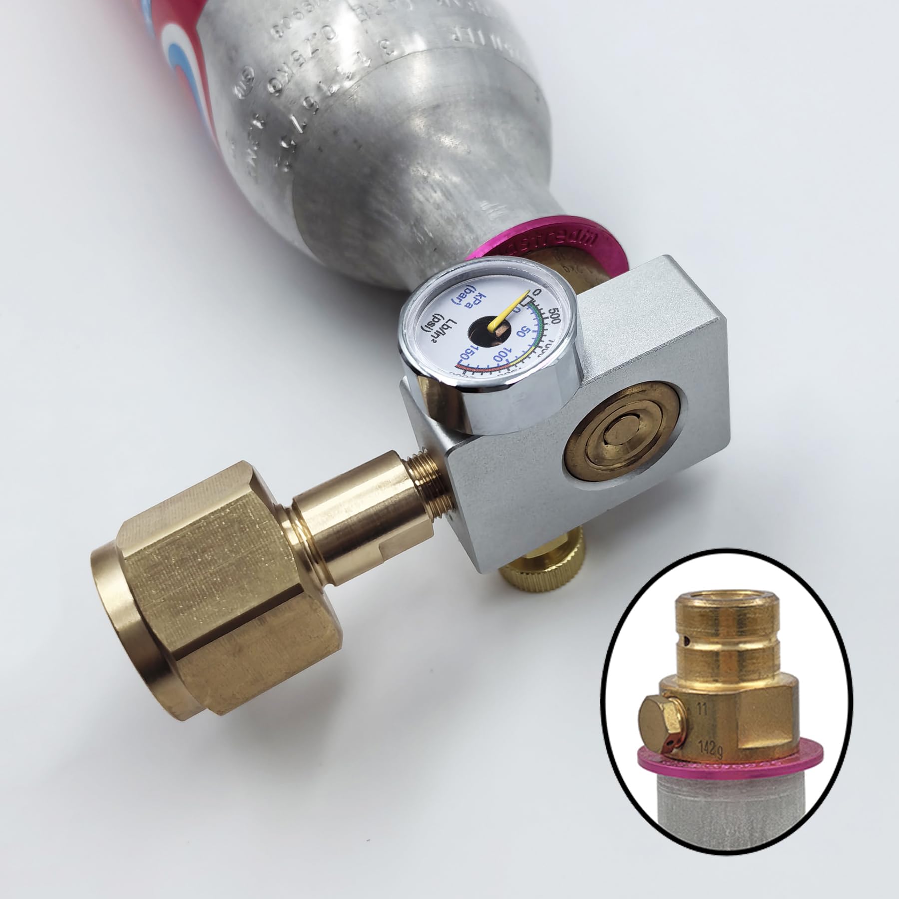 DRYHTEN Estación de llenado de agua de soda, dióxido de carbono, cilindro rosa, con adaptador de recarga para botella de CO2 DUO Terra ART Gaia Quick Connect