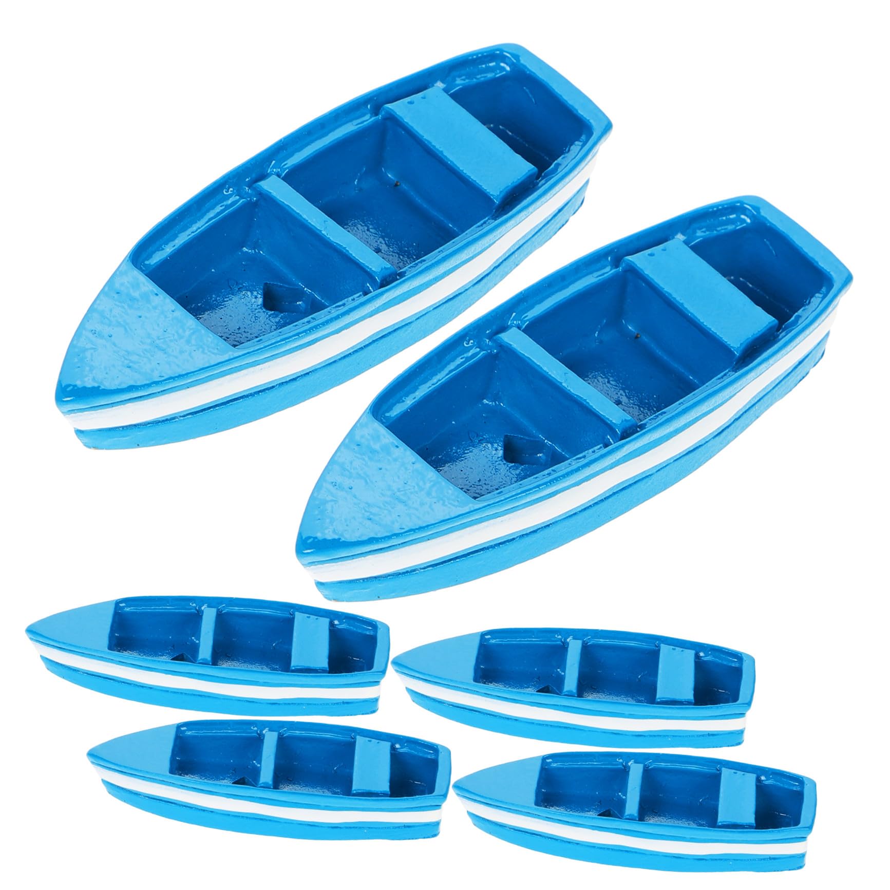 Homoyoyo Barca Miniatura Blu in Resina 6 Pezzi Decorazione Spiaggia per Casa Bambole e Accessori Paesaggio Micro Decorativo