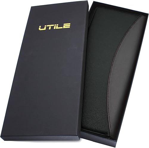 Miniatura 3 de UTILE Estuche de almacenamiento de piel sintética para viajes, soporte para corbatas, corbatas, corbatín, barra de corbata y gemelos (17.3 x 6.7 x