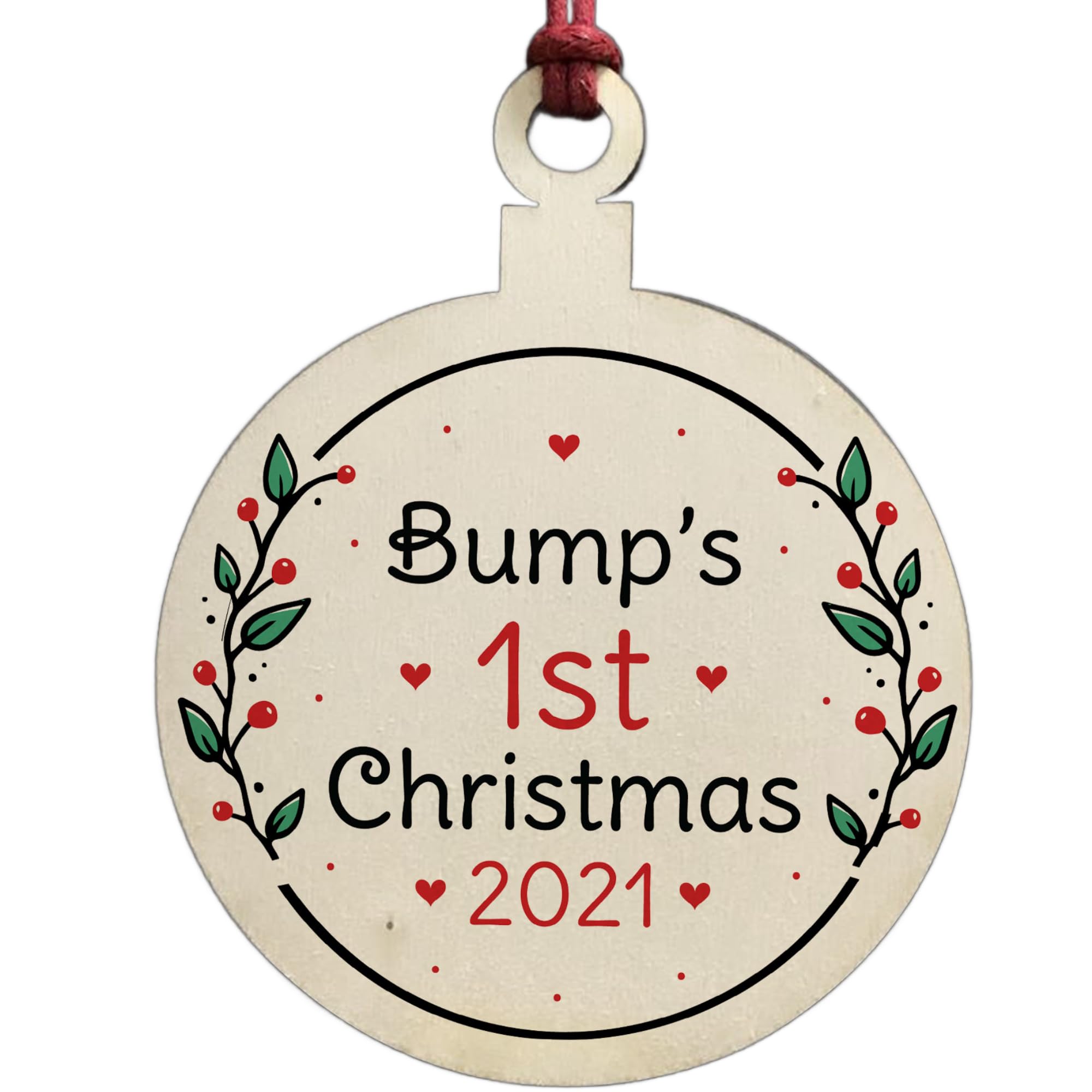 Bumps 1st Christmas Wood Decoration Christmas Tree Baubles Mum Dad To Be Gift